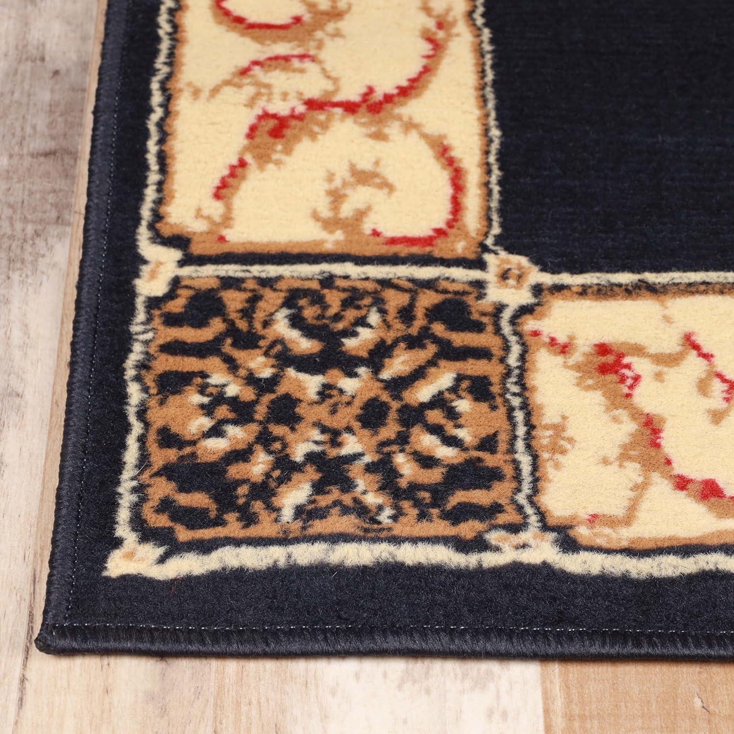 Superior Classic Elegant Floral Medallion Power-Loomed Indoor Area Rug, Midnight Blue, 4' x 6'