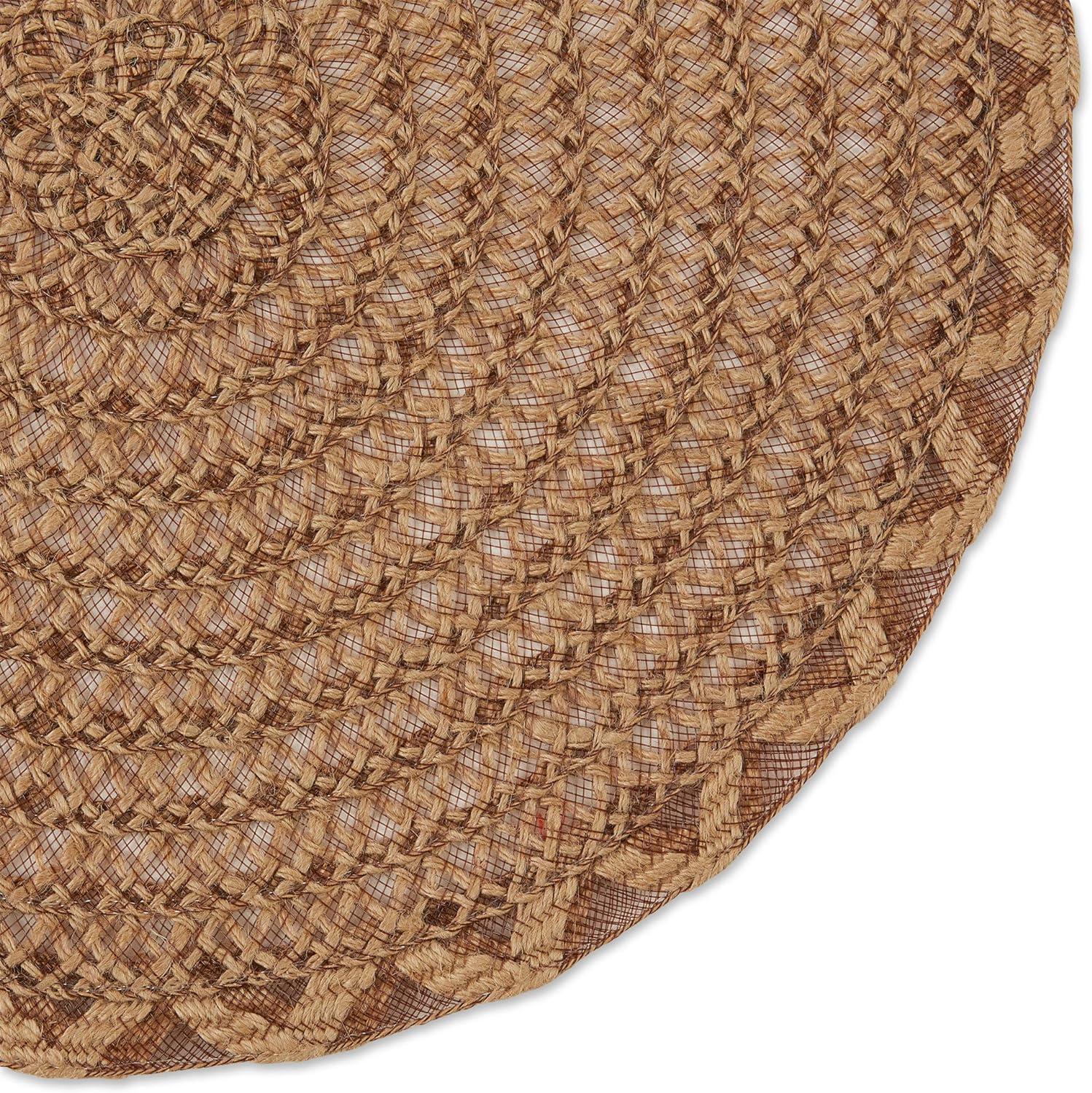 Natural Lattice Woven Polyester Round Placemat (Set of 6)