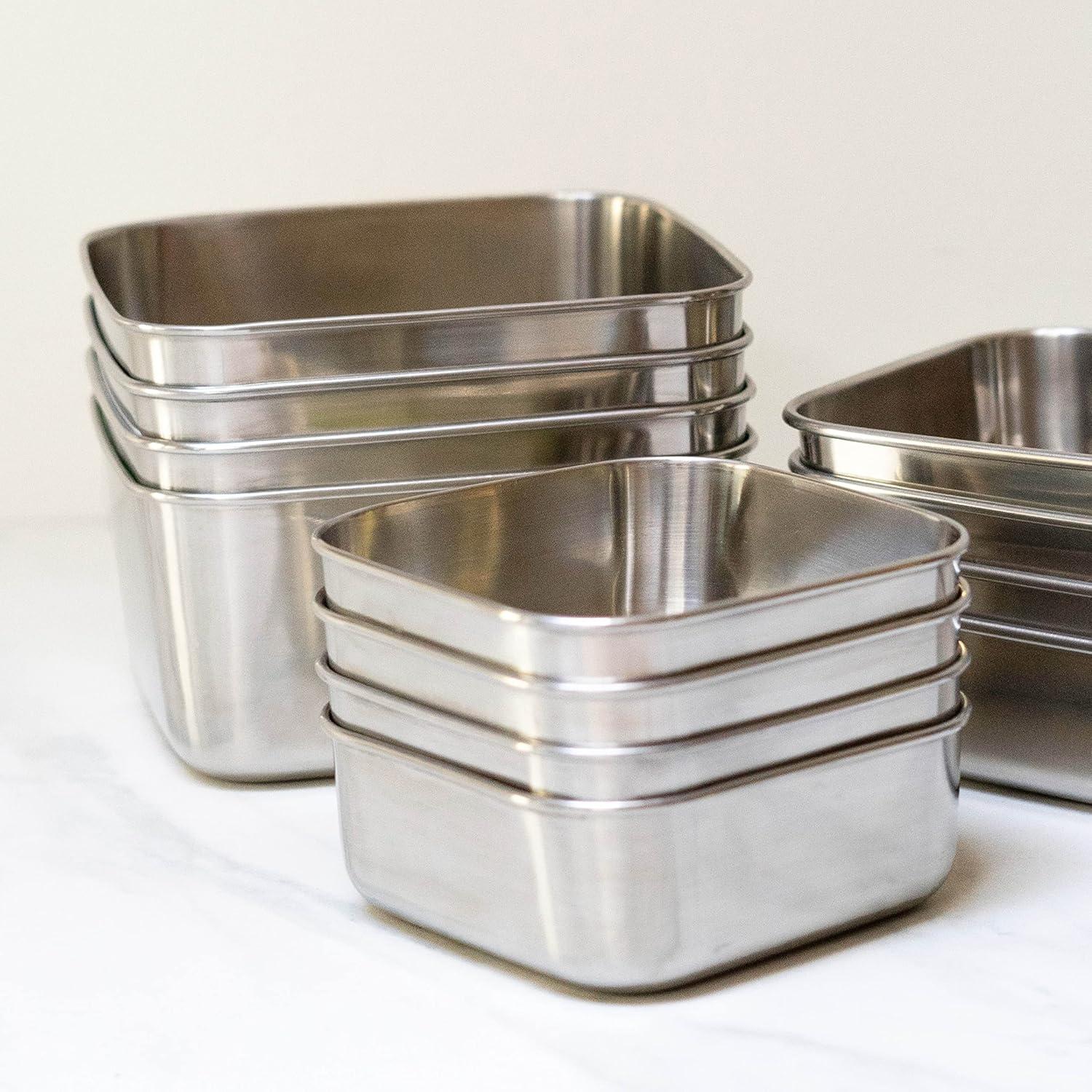 U-Konserve Stainless Steel Food Storage Bento Box Container, Leak Proof Silicone Lid Dishwasher Safe - Plastic Free (30oz Clear)