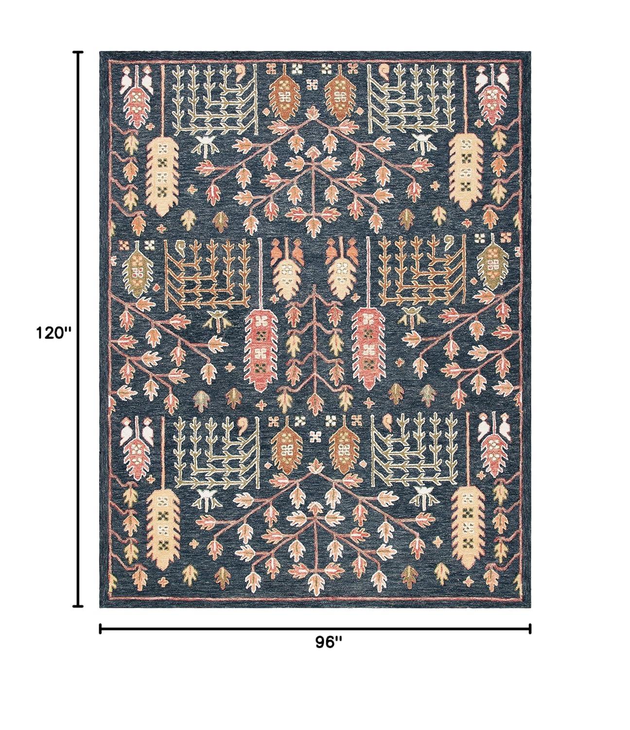 Aspen APN522 Hand Tufted Indoor Area Rug - Black/Red - 8'x10' - Safavieh