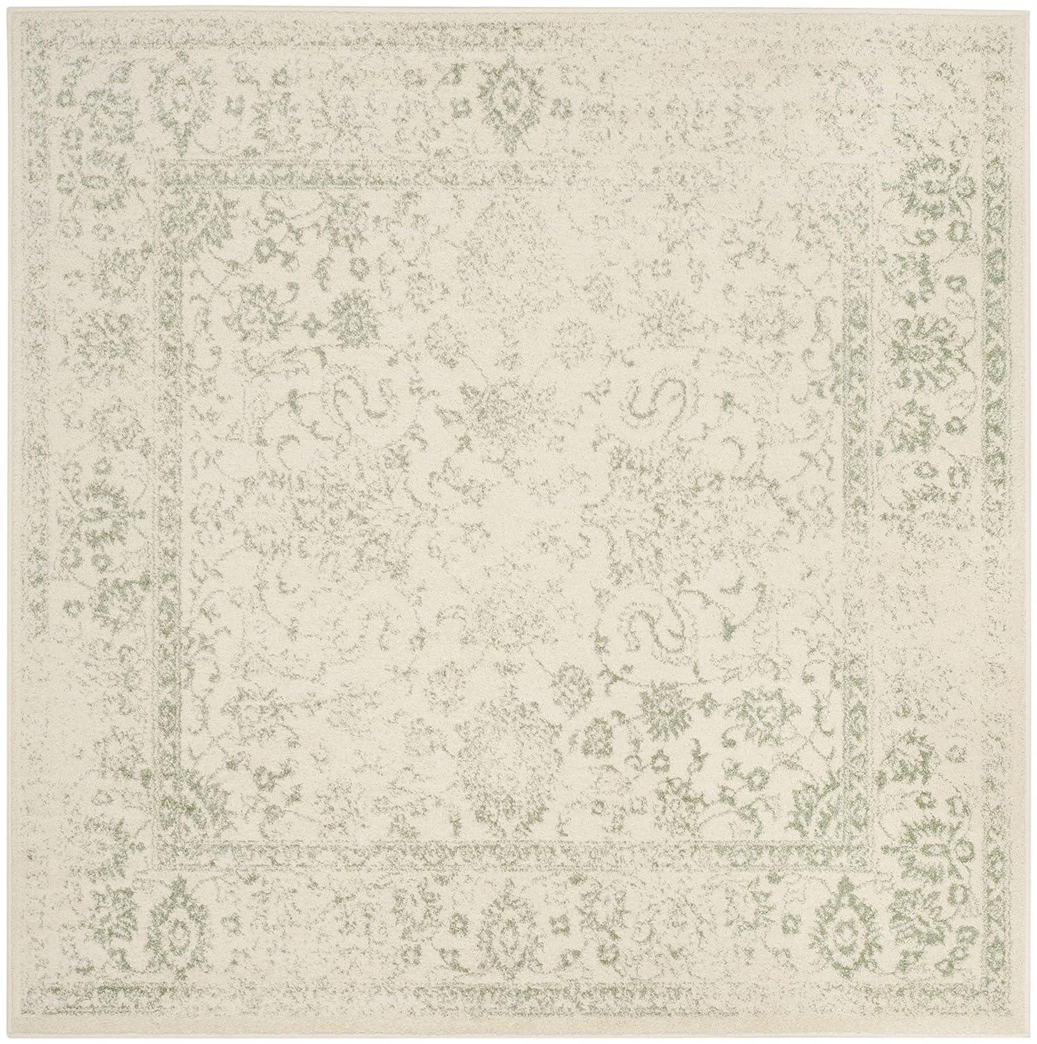 Adirondack ADR109 Machine Made Indoor Area Rug - Ivory/Sage - 6'x6' - Safavieh