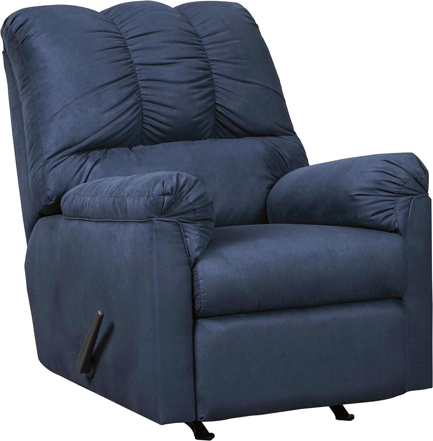 Darcy Blue Microfiber Contemporary Rocker Recliner