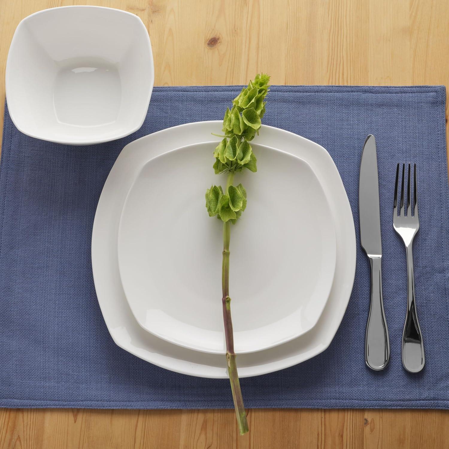 Fitz and Floyd Fitz and Floyd Nevaeh White 12-Piece Lightweight Bone China Dinnerware Set, Service for 4