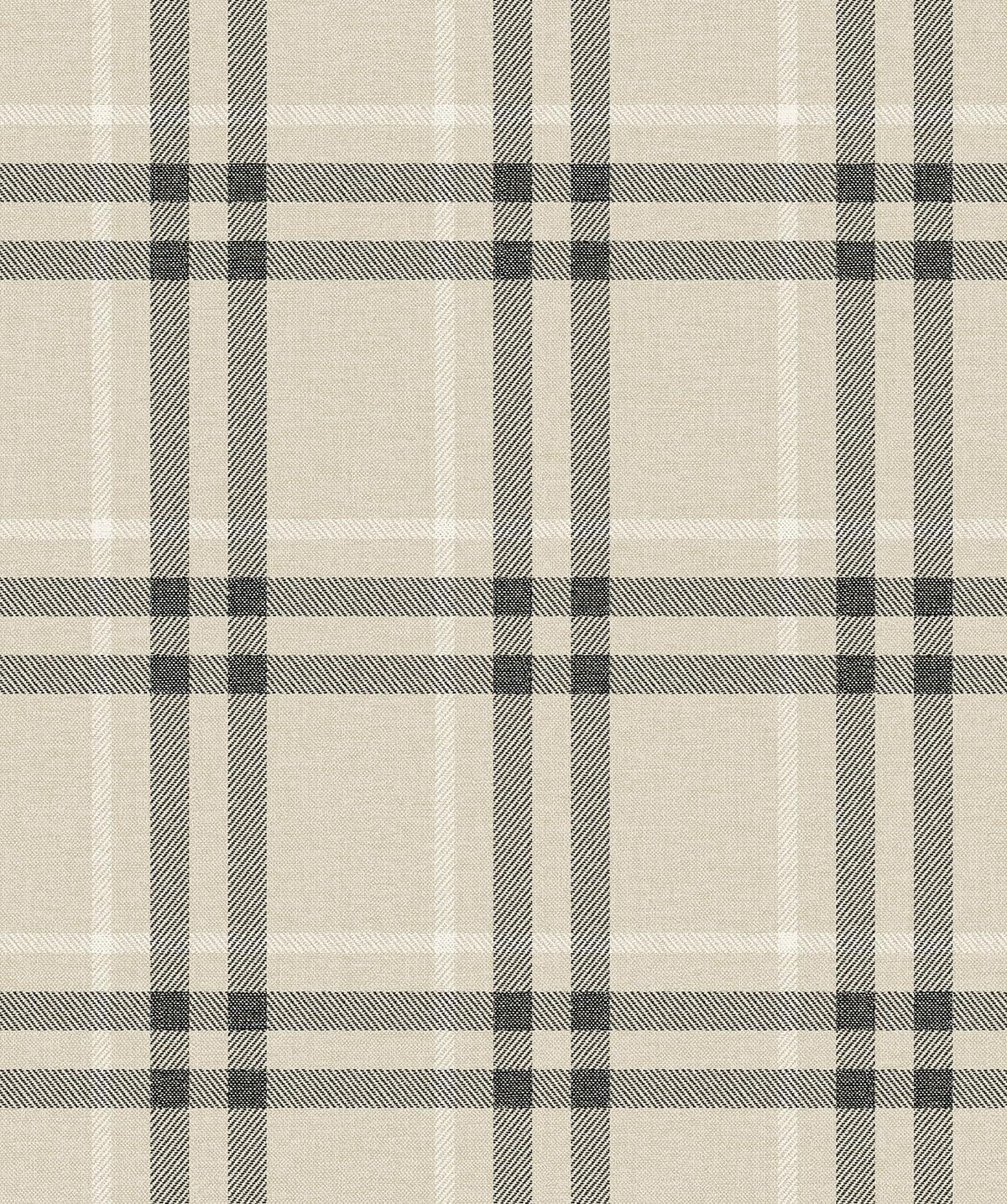 NextWall Linen & Ebony Calverlay Plaid Peel and Stick Wallpaper - 20.9 in. W. x 18 ft. L. Roll