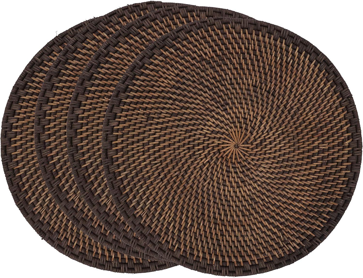 Saro Lifestyle Saro Lifestyle Woven Design Rattan Placemats (Set of 4)