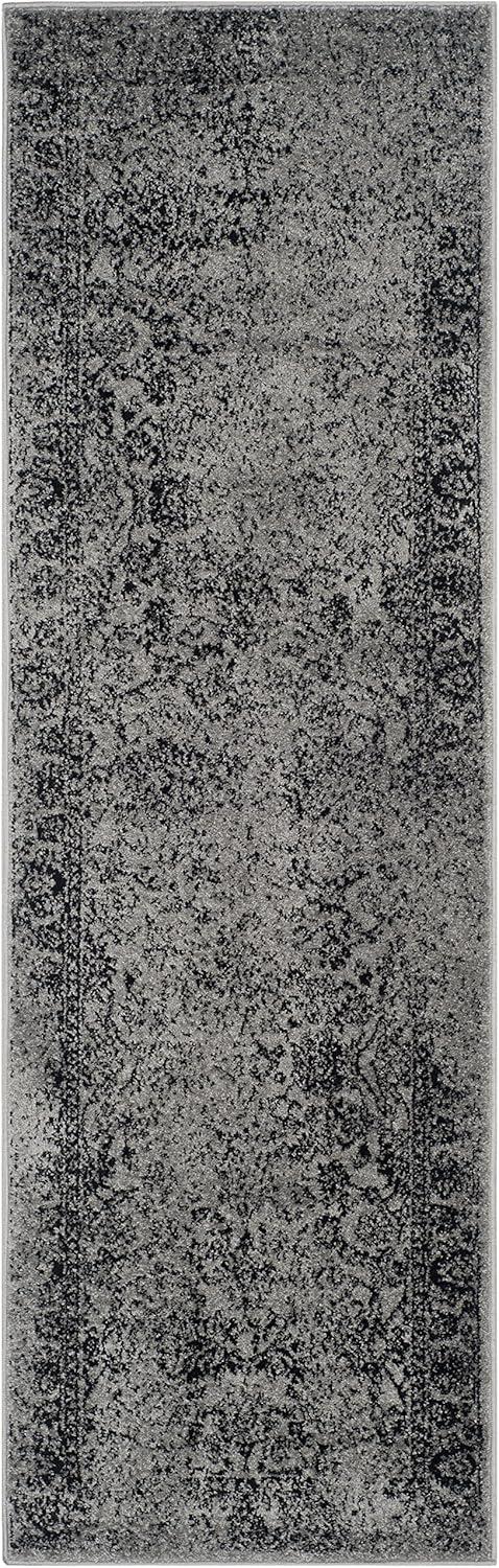 Adirondack ADR109 Machine Made Indoor Runner - Grey/Black - 2'-6"x22' - Safavieh