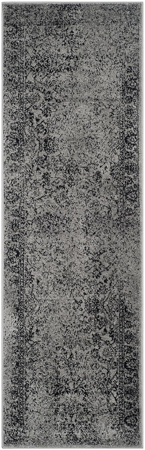 Adirondack ADR109 Machine Made Indoor Runner - Grey/Black - 2'-6"x22' - Safavieh