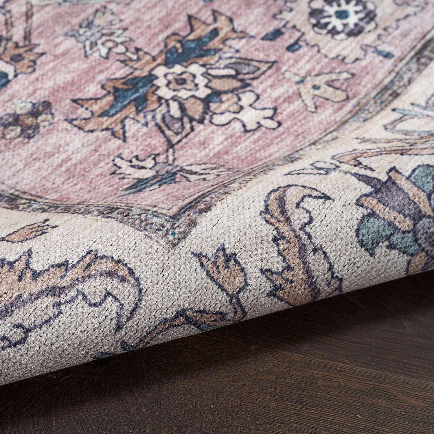 Nourison Washable Brilliance Medallion Indoor Rug Beige Multicolor 7'10" x 9'10"