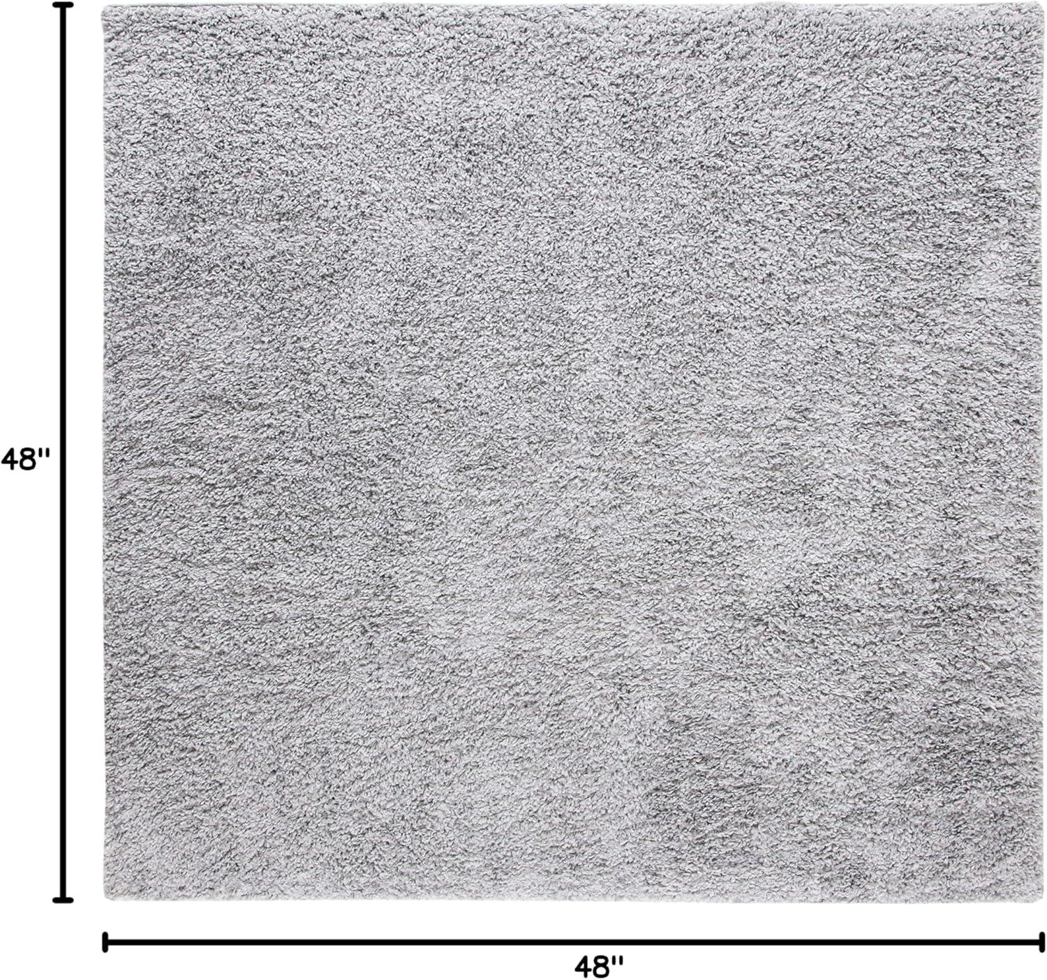 August Shag AUG200 Power Loomed Indoor Area Rug - Silver - 4'x4' - Safavieh
