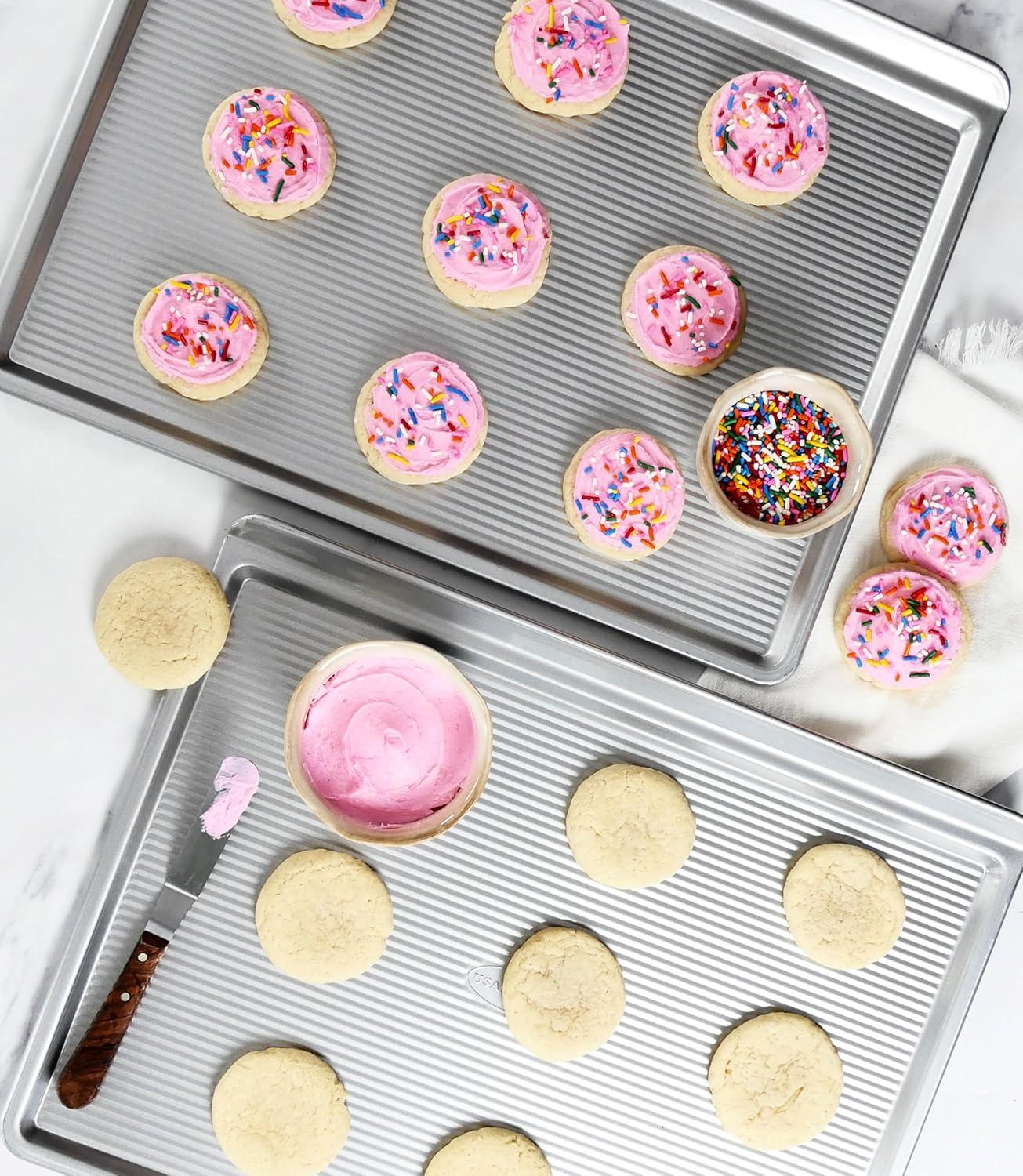 USA Pan Bakeware Round Cake Pan, 9 inch, Nonstick & Quick Release Coating, Made in the USA from Aluminized Steel, Set of 2