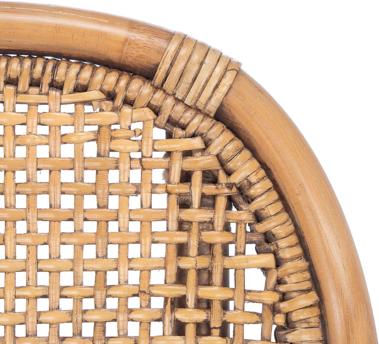 Charlie Rattan Accent Chair W/ Cushion - ACH6514 - White/Honey Brown Wash - Safavieh