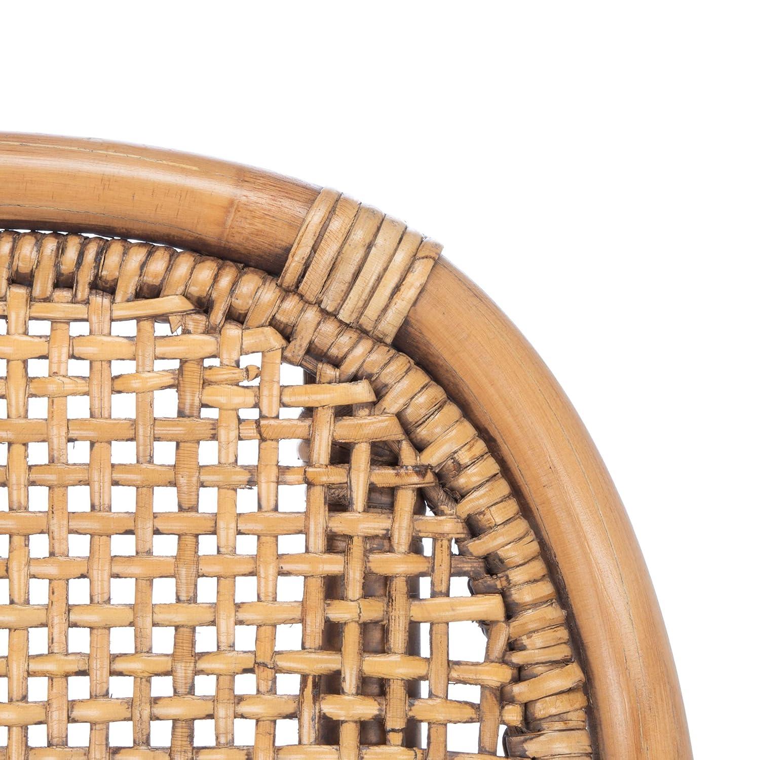 Charlie Rattan Accent Chair W/ Cushion - ACH6514 - White/Honey Brown Wash - Safavieh