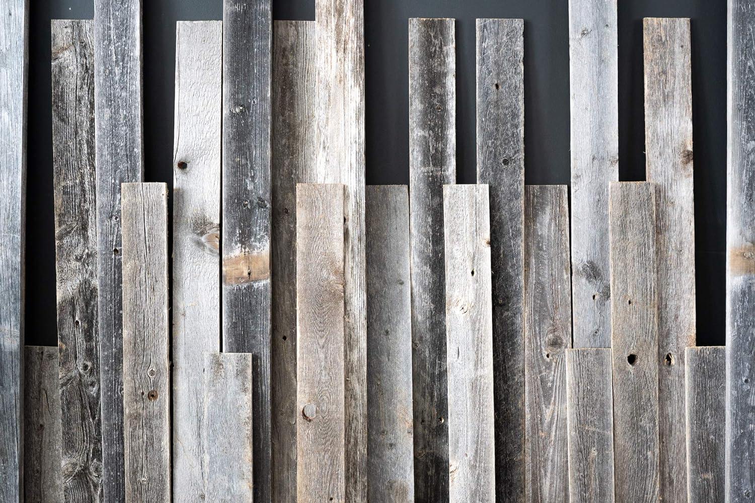 Weathered Gray 48" Reclaimed Wood DIY Plank Bundle