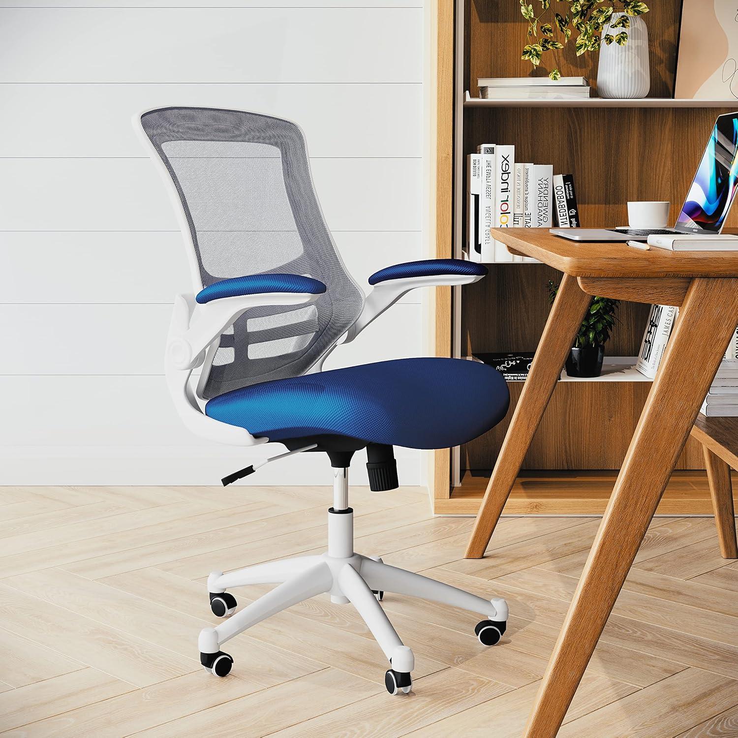 Jayetta Mid-Back Mesh Swivel Ergonomic Office Chair with Flip-Up Arms by Flash Furniture
