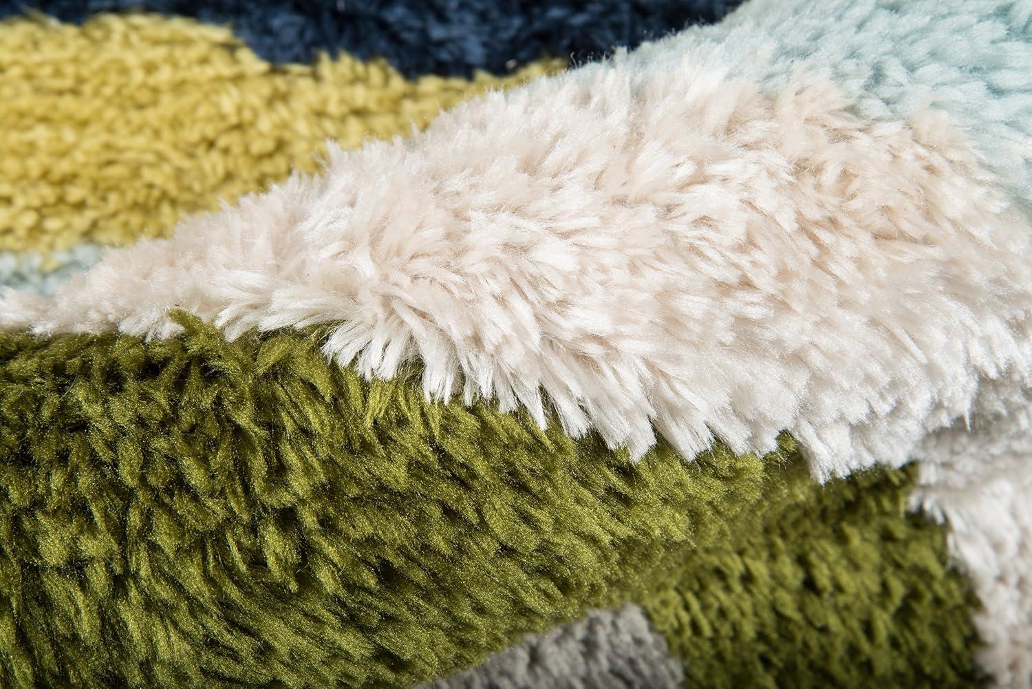 Novogratz Geometric Handmade Area Rug in Green/Yellow/Light Blue