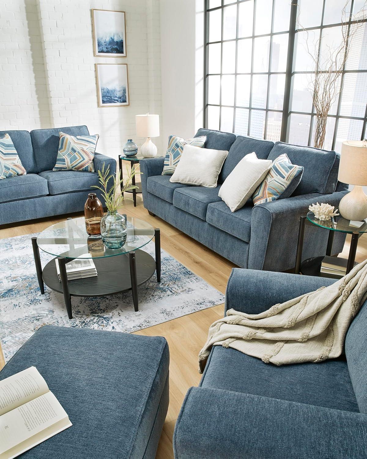 Signature Design by Ashley Cashton Blue Loveseat