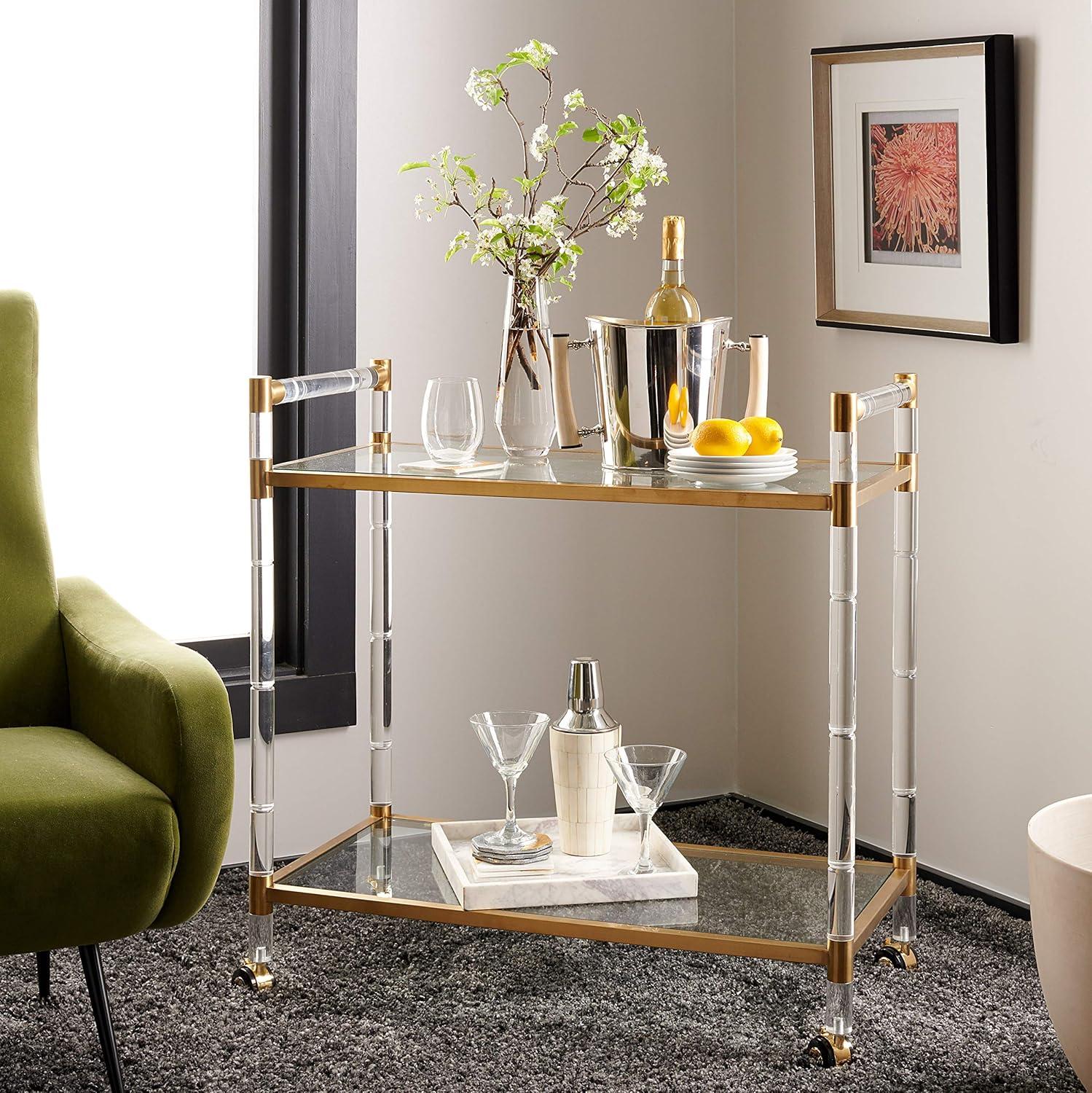 Duval Bar Trolley - Brass - Safavieh.