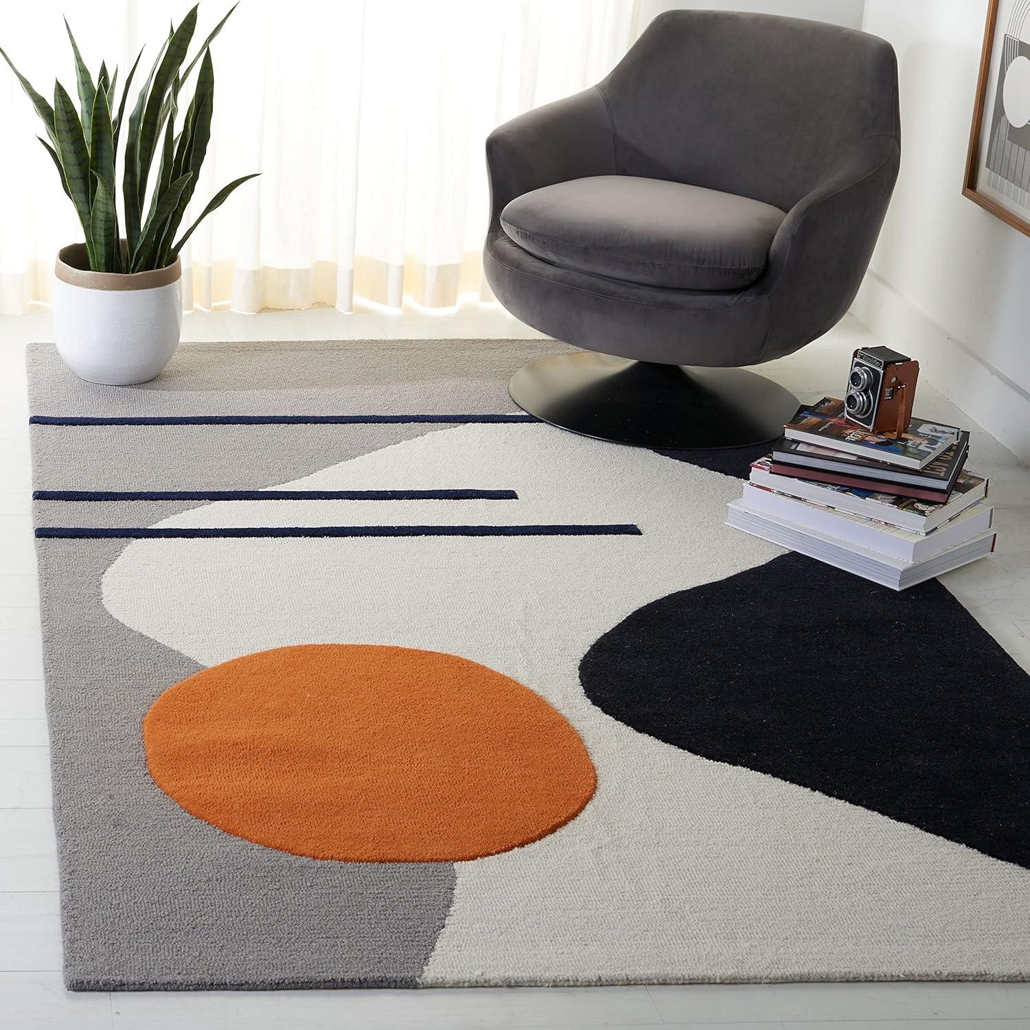 Rodeo Drive RD883 Hand Tufted Area Rug - Grey/Black - 4'x6' - Safavieh.