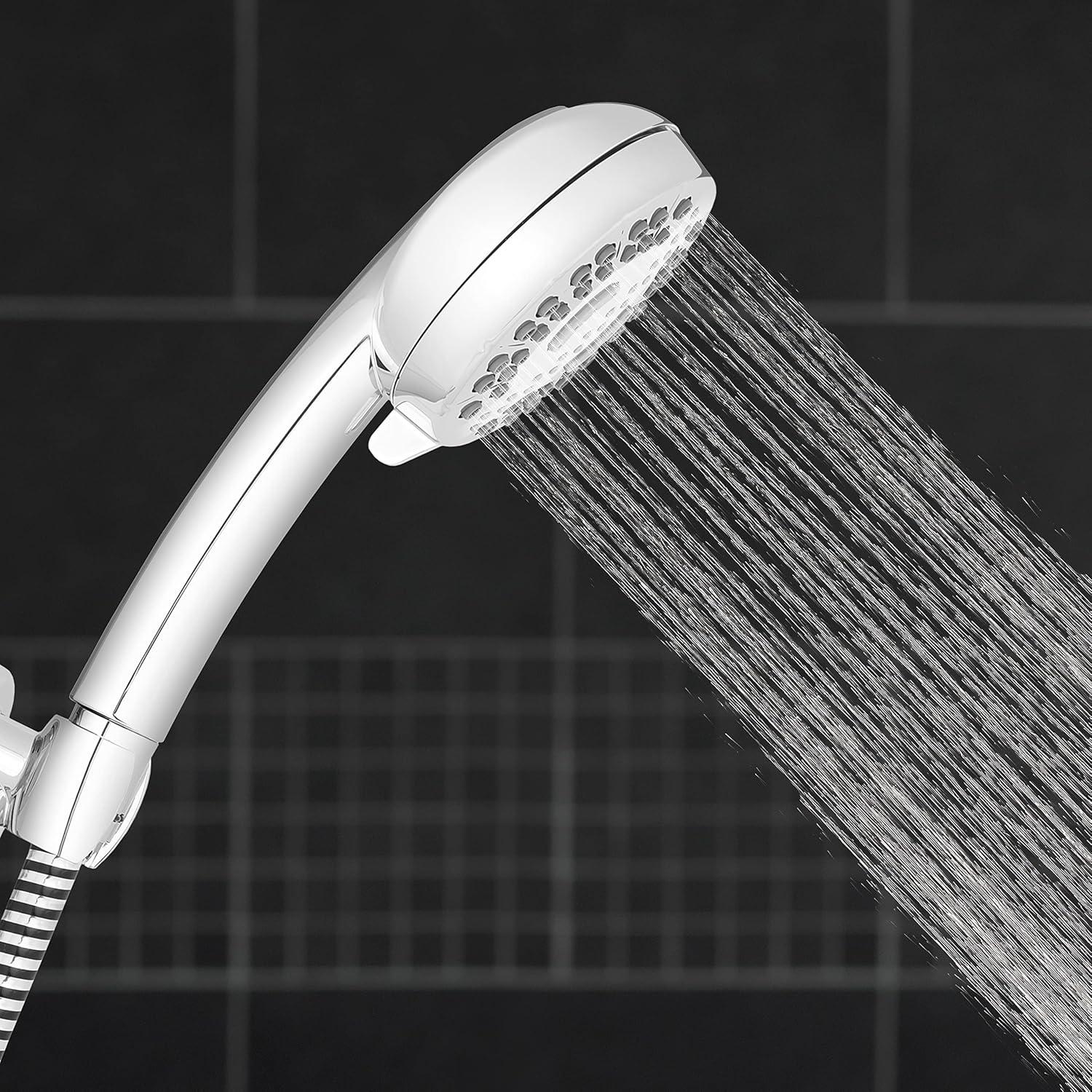 Chrome Handheld Shower Head with 7 Spray Functions