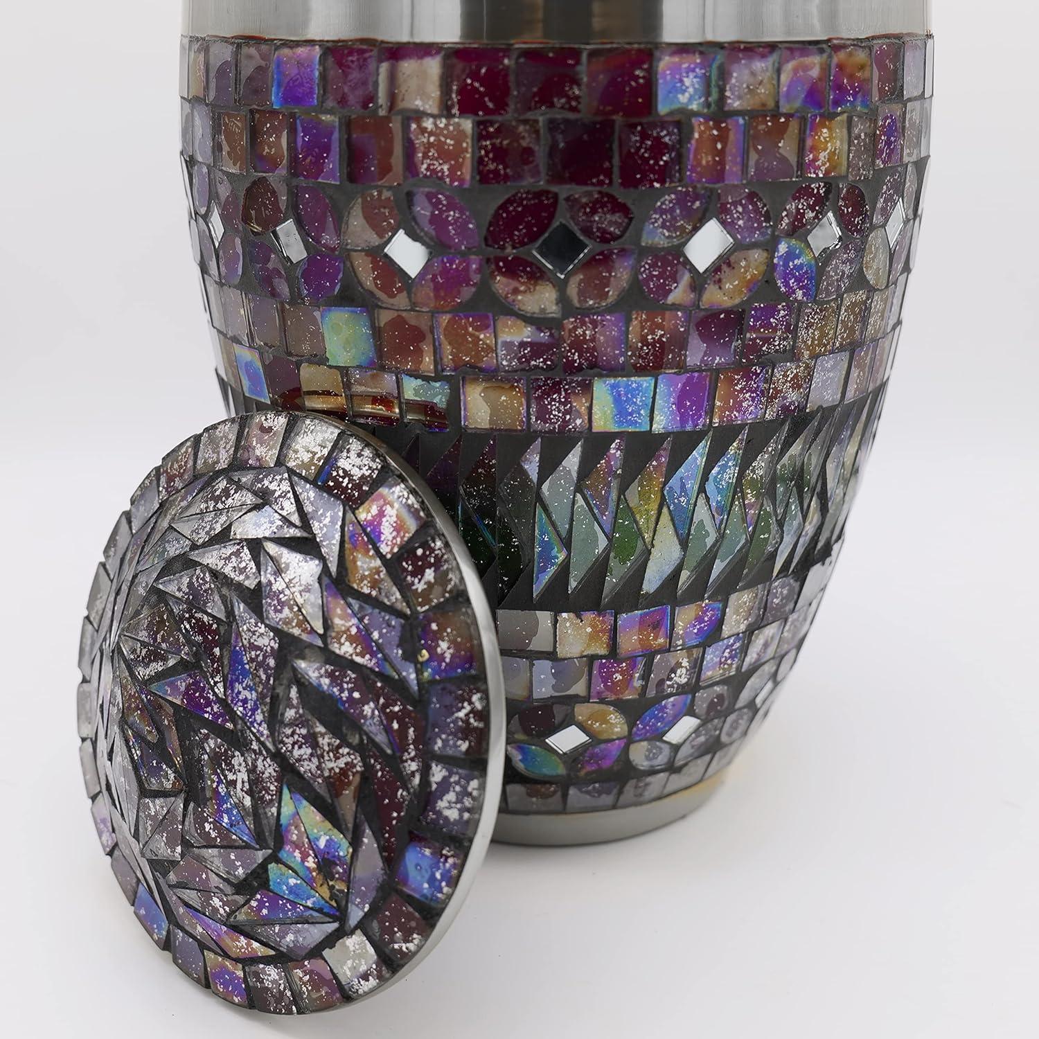 Cracked Glass Mosaic - Cremation Urns for Human Ashes Adult Urns for Cremation Ashes Urns for Adult Cremation Ashes Urns for Ashes Cremation Urns for Human Ashes Adult 200 Cubic Inches Large