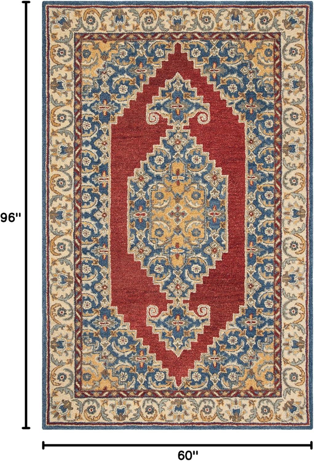 Antiquity AT505 Hand Tufted Area Rug - Blue/Red - 5'x8' - Safavieh.