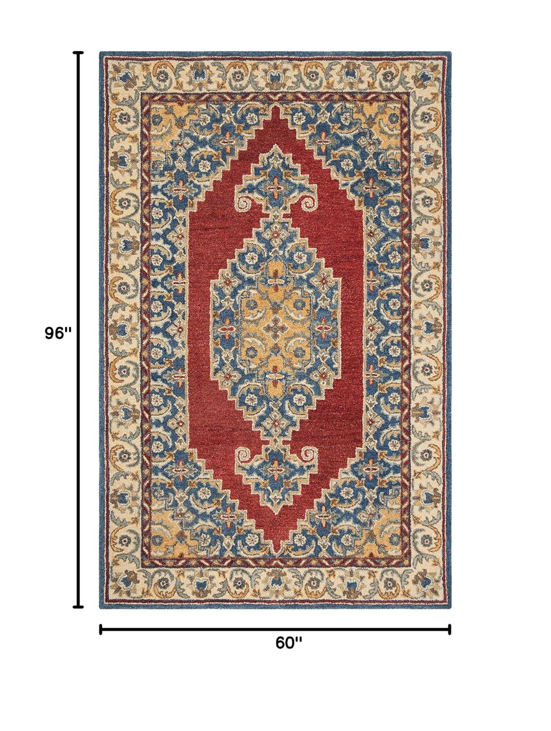 Antiquity AT505 Hand Tufted Area Rug - Blue/Red - 5'x8' - Safavieh.