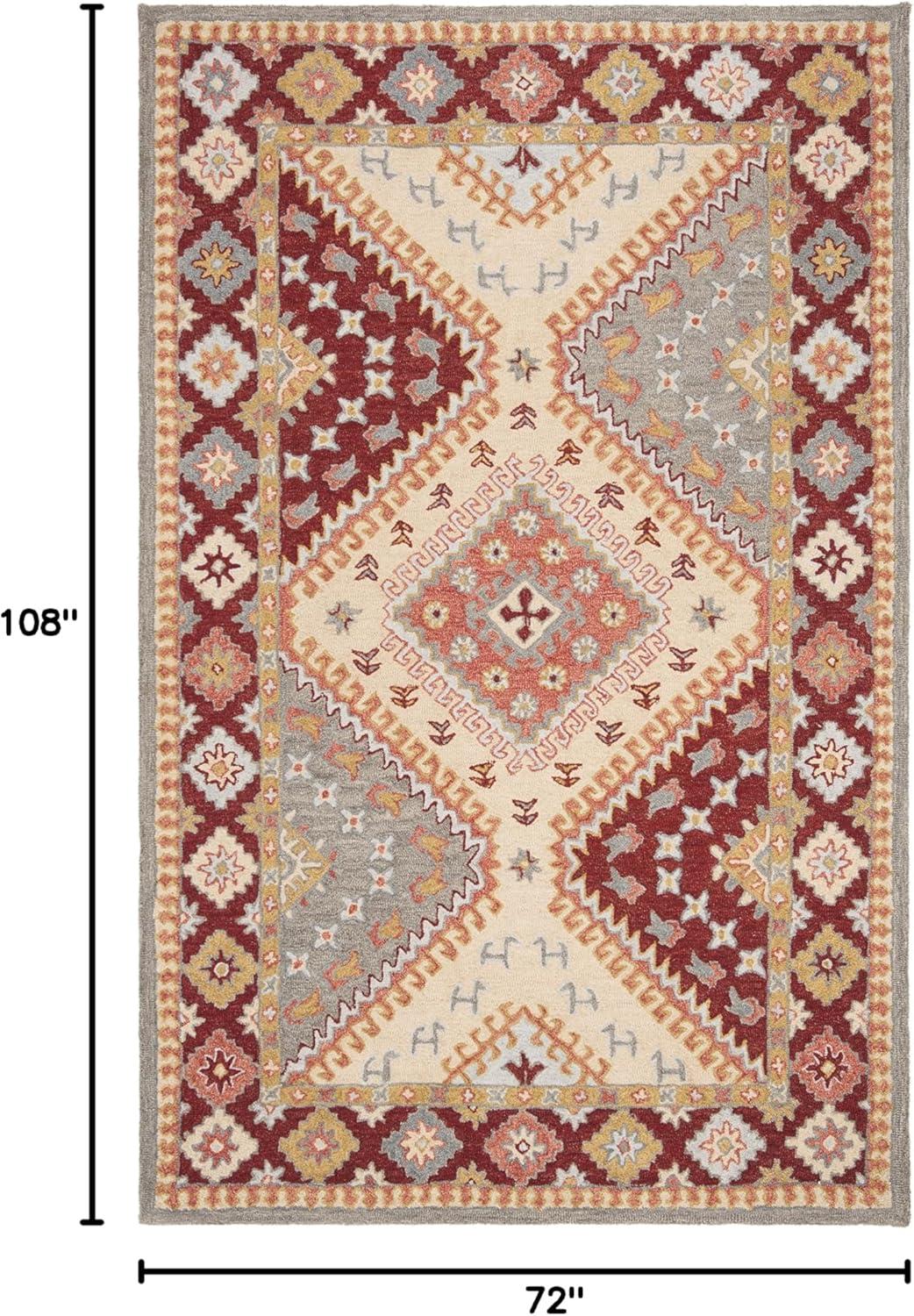 SAFAVIEH Aspen Coriander Geometric Area Rug, Red/Ivory, 6' x 9'