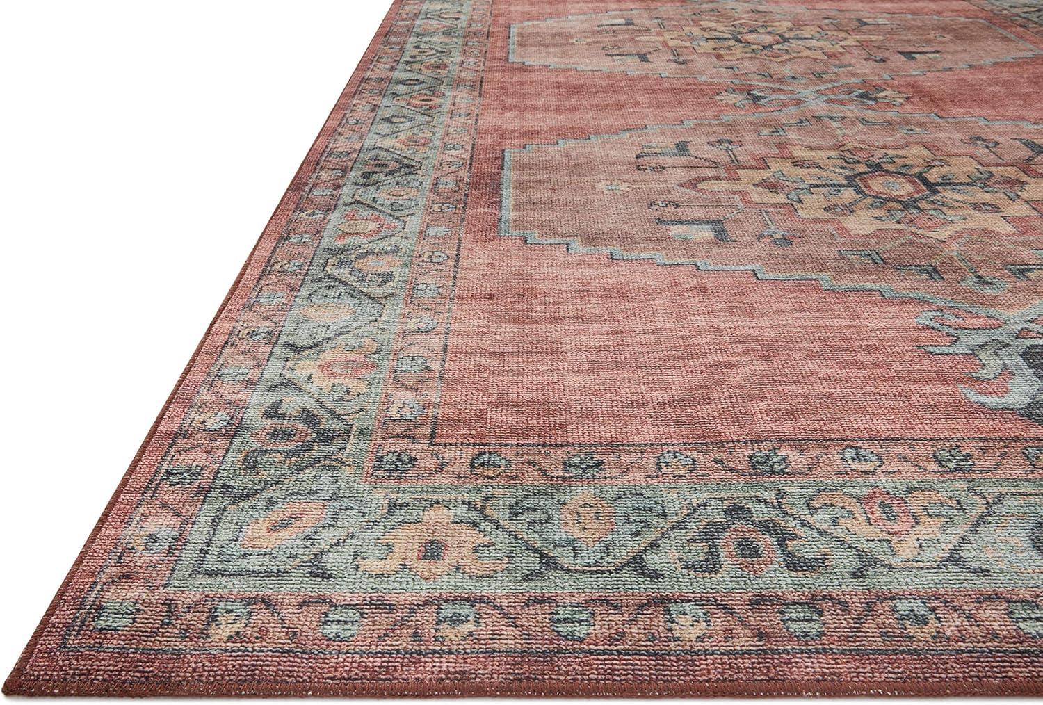 Loloi II Heidi Collection HEI-05 Spice / Aqua, Area Rug 2'-0" x 5'-0"