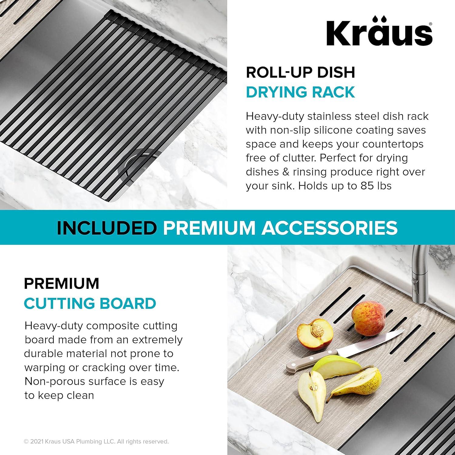 Kraus Bellucci 32 in. Undermount Quartz Composite Single Bowl Kitchen Sink with Accessories