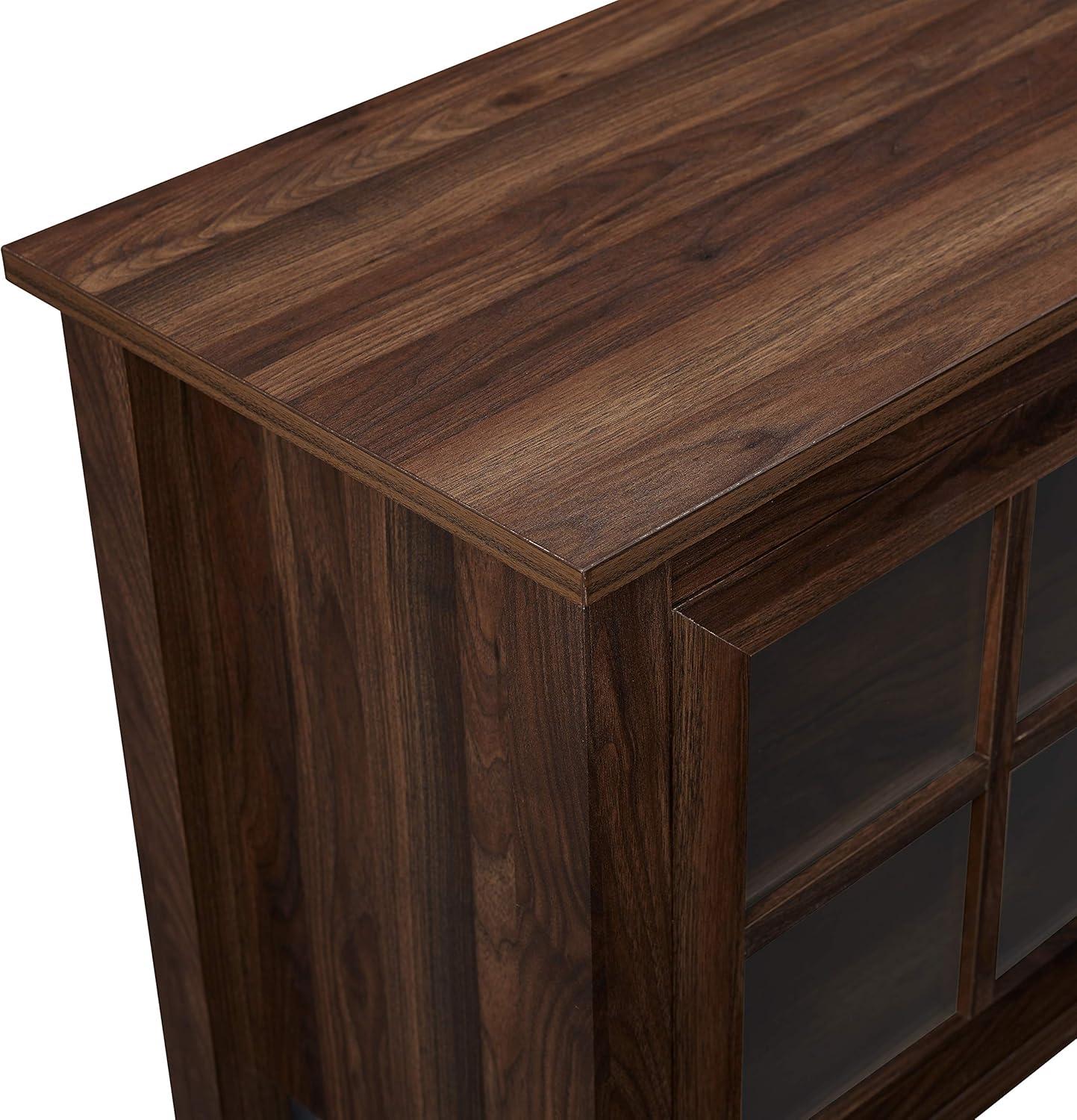 Walker Edison Modern Farmhouse TV Stand for TVs Up to 78", Dark Walnut
