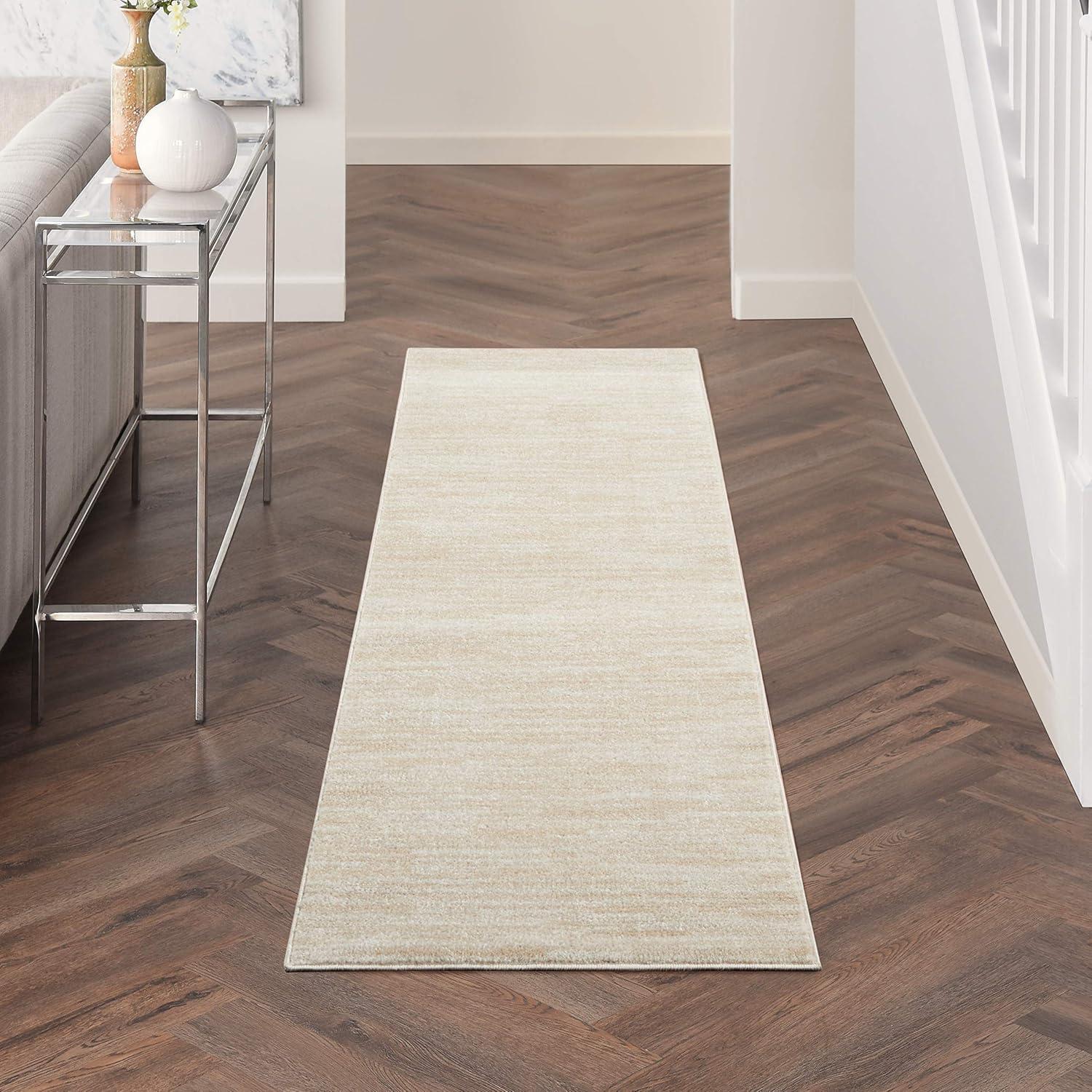 Nourison Essentials Easy Care Indoor Outdoor Area Rug - Ivory Beige 2' x 6'