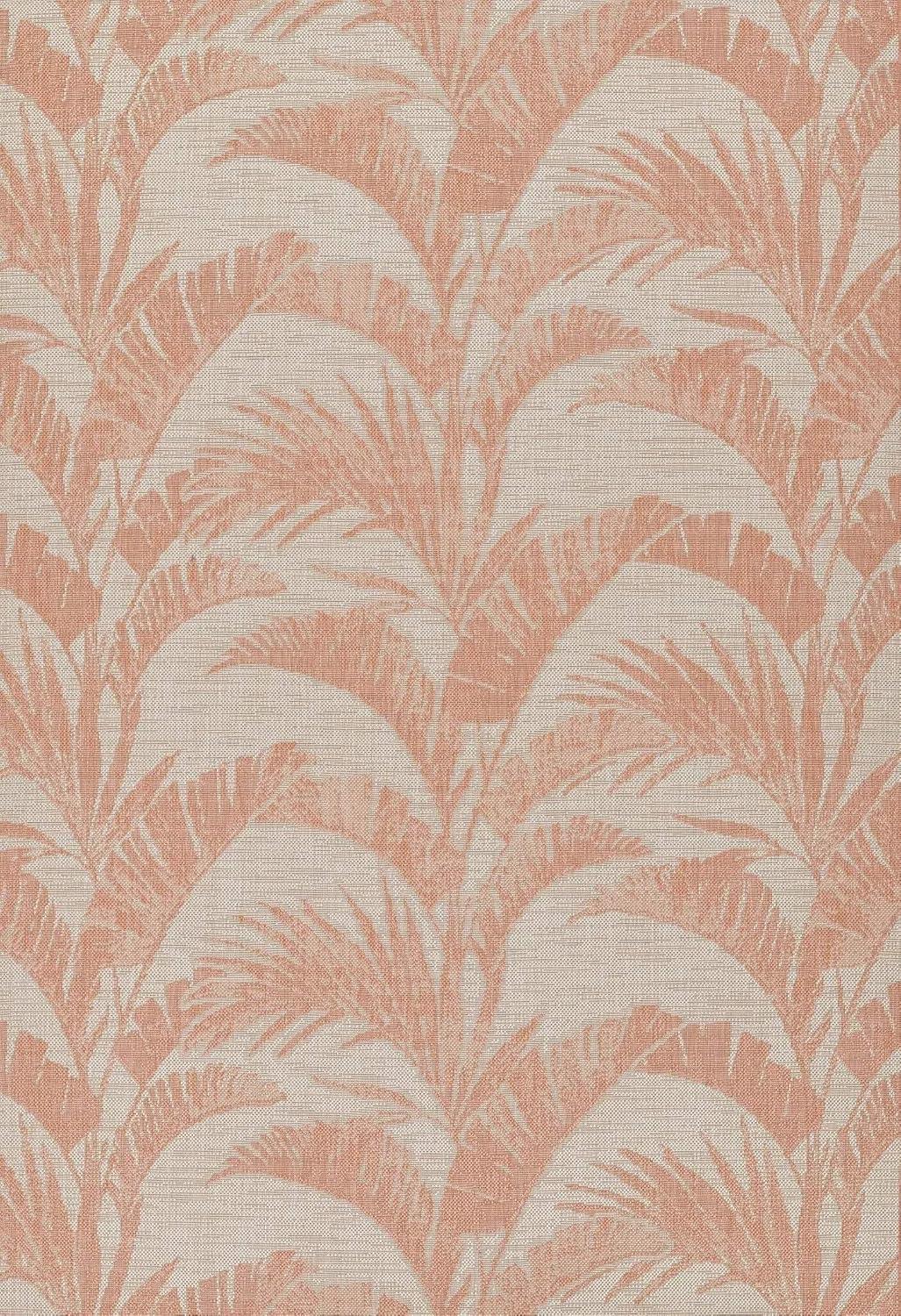 Momeni 6'6"x9' Riviera Grayson Area Rug Coral: Geometric Pattern, Indoor/Outdoor, Low Pile, Polypropylene, Machine Made