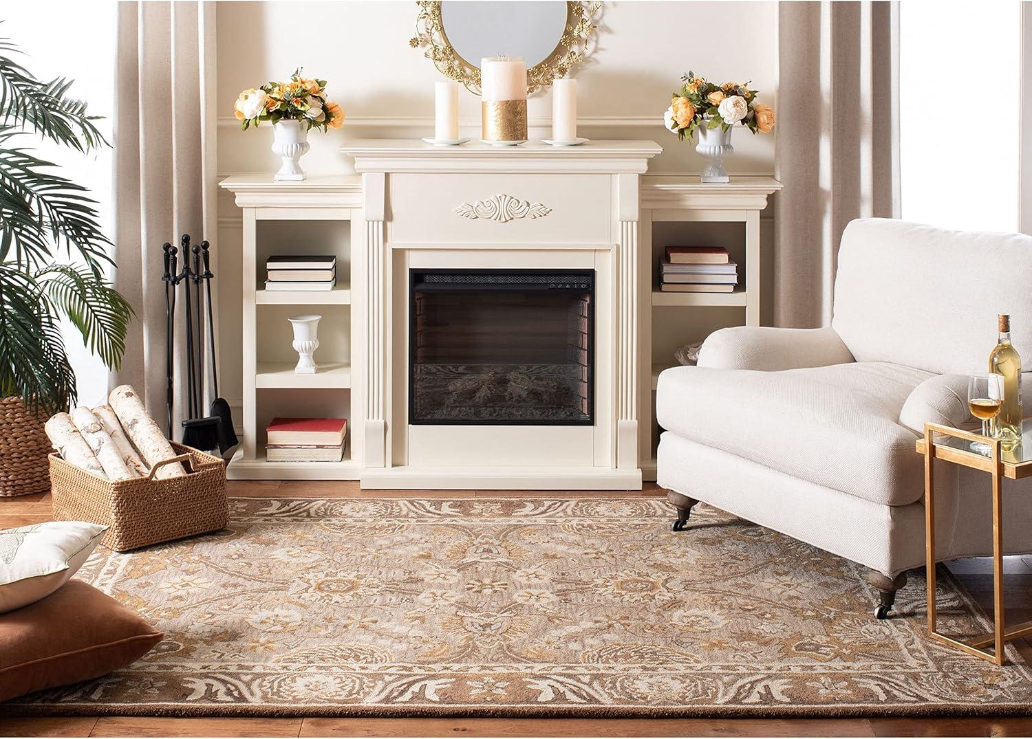 Anatolia AN558 Hand Tufted Indoor Area Rug - Silver/Light Brown - 8'x10' - Safavieh