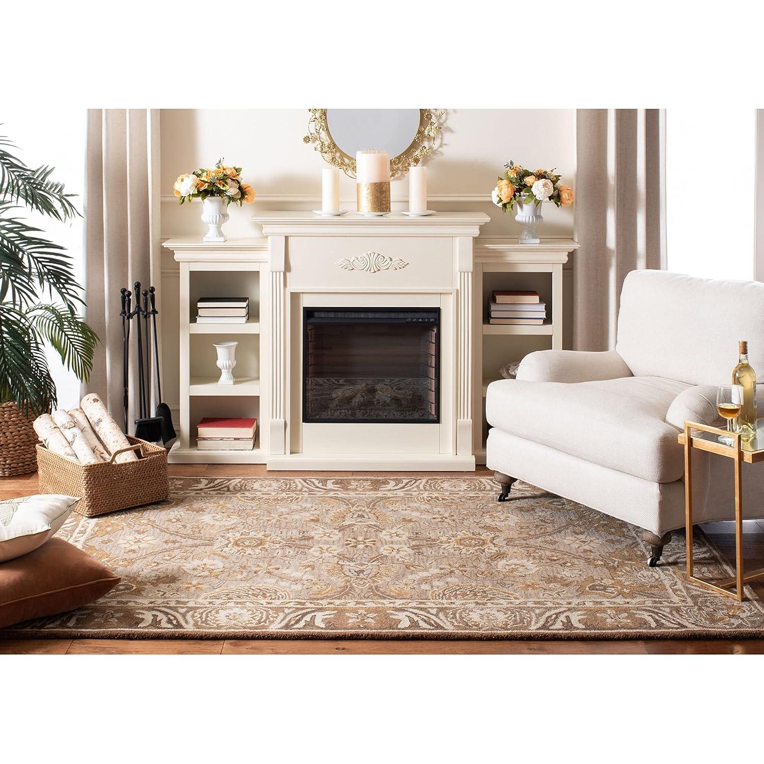 Anatolia AN558 Hand Tufted Indoor Area Rug - Silver/Light Brown - 8'x10' - Safavieh