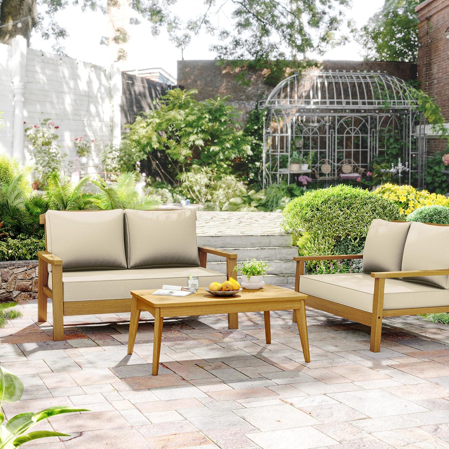 Outdoor Loveseat Cushion Set 46 X 26 Inch Water Repellent & Fadeness Patio Furniture Cushions,Removable Outdoor Couch Cushions with Hidden Zipper & Adjustment Staps for Couch, Bench, and Swing