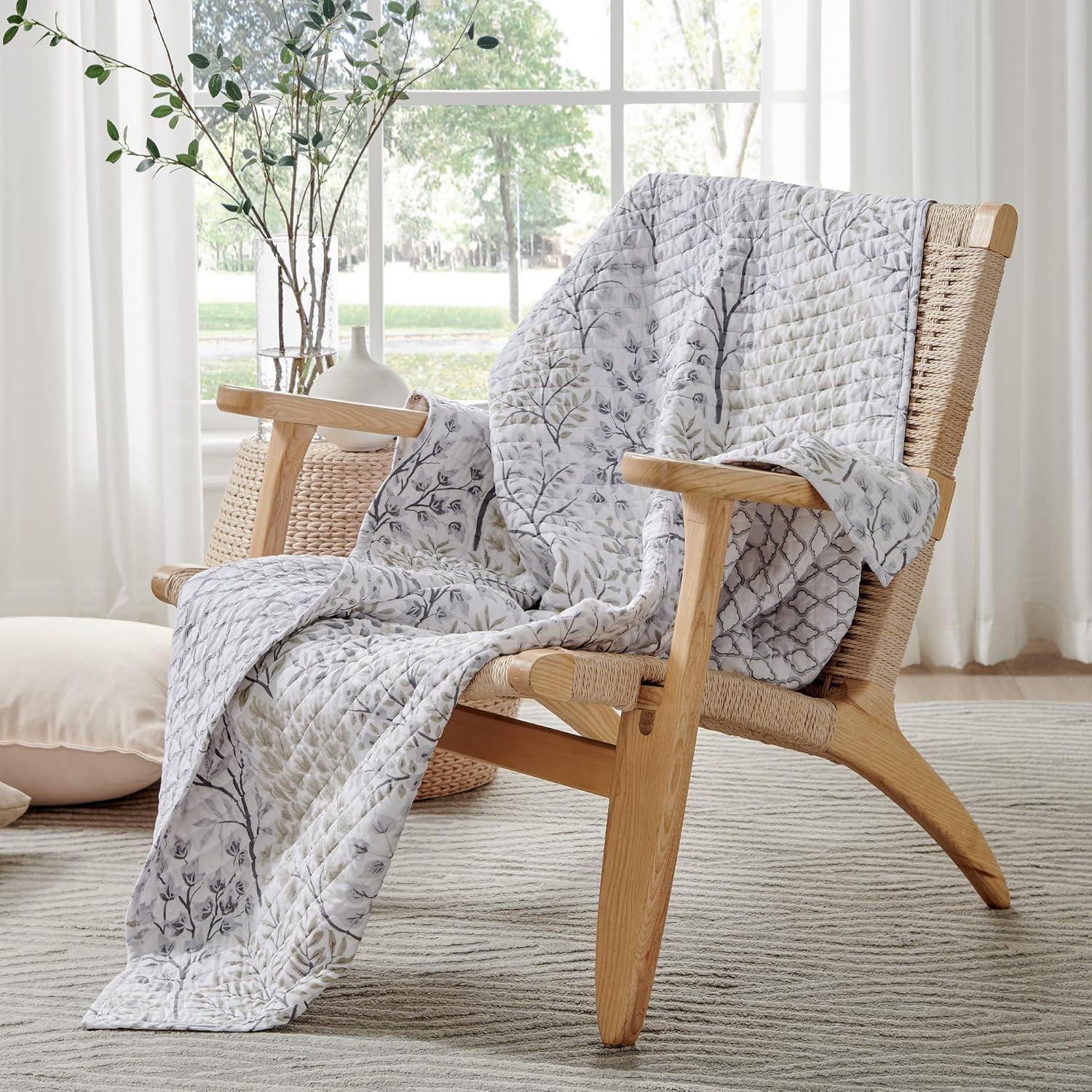 English Forest Natural  Quilted Throw - Levtex Home