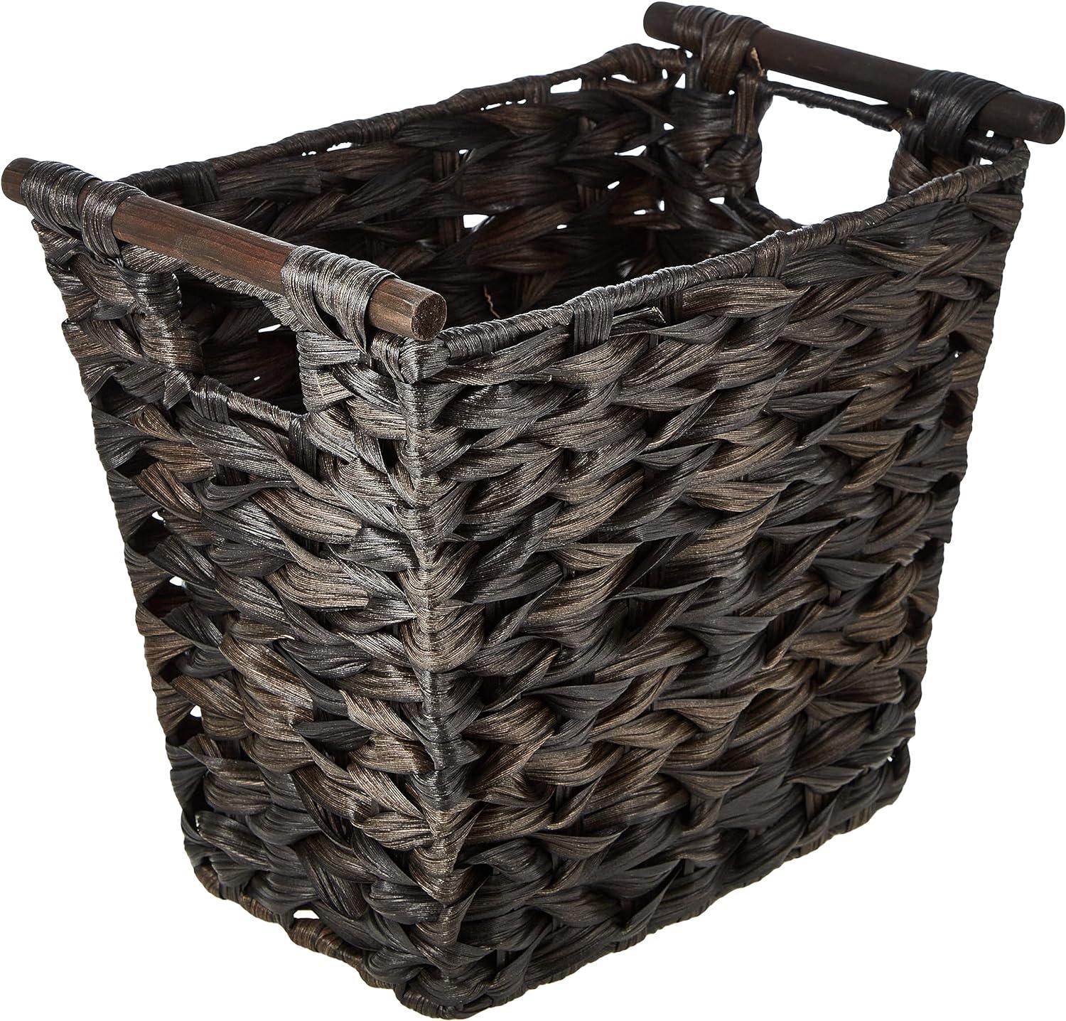 Whitmor Split Rattique Driftwood Brown Waste Basket