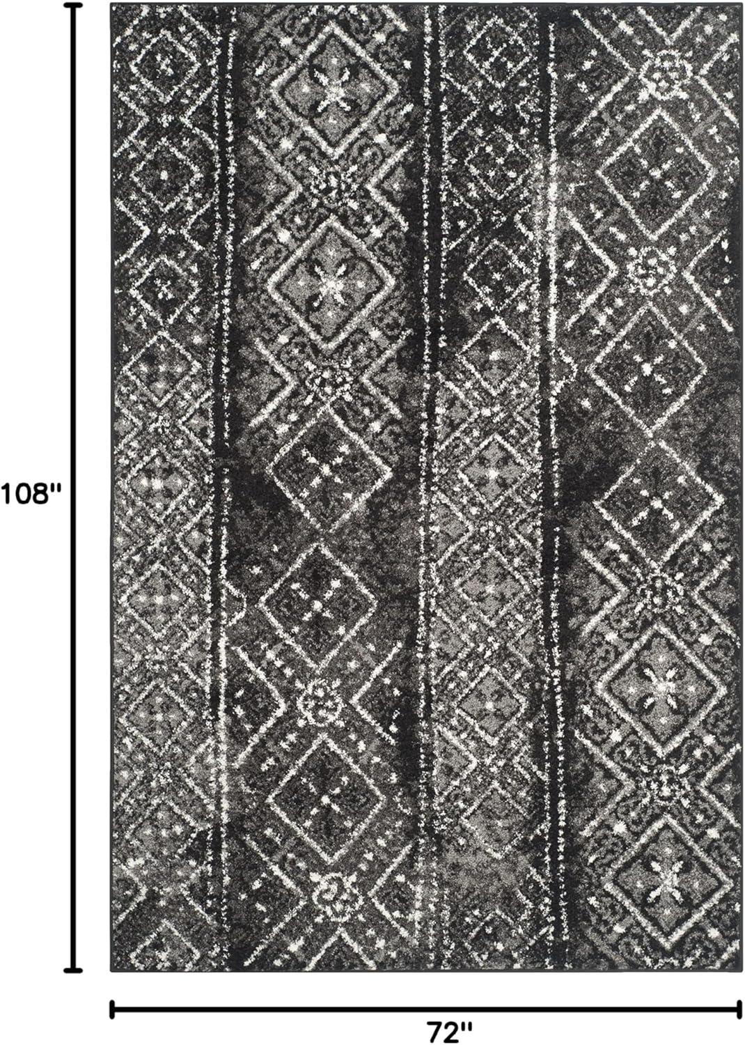 Adirondack ADR111 Machine Made Indoor Area Rug - Black/Silver - 6'x9' - Safavieh