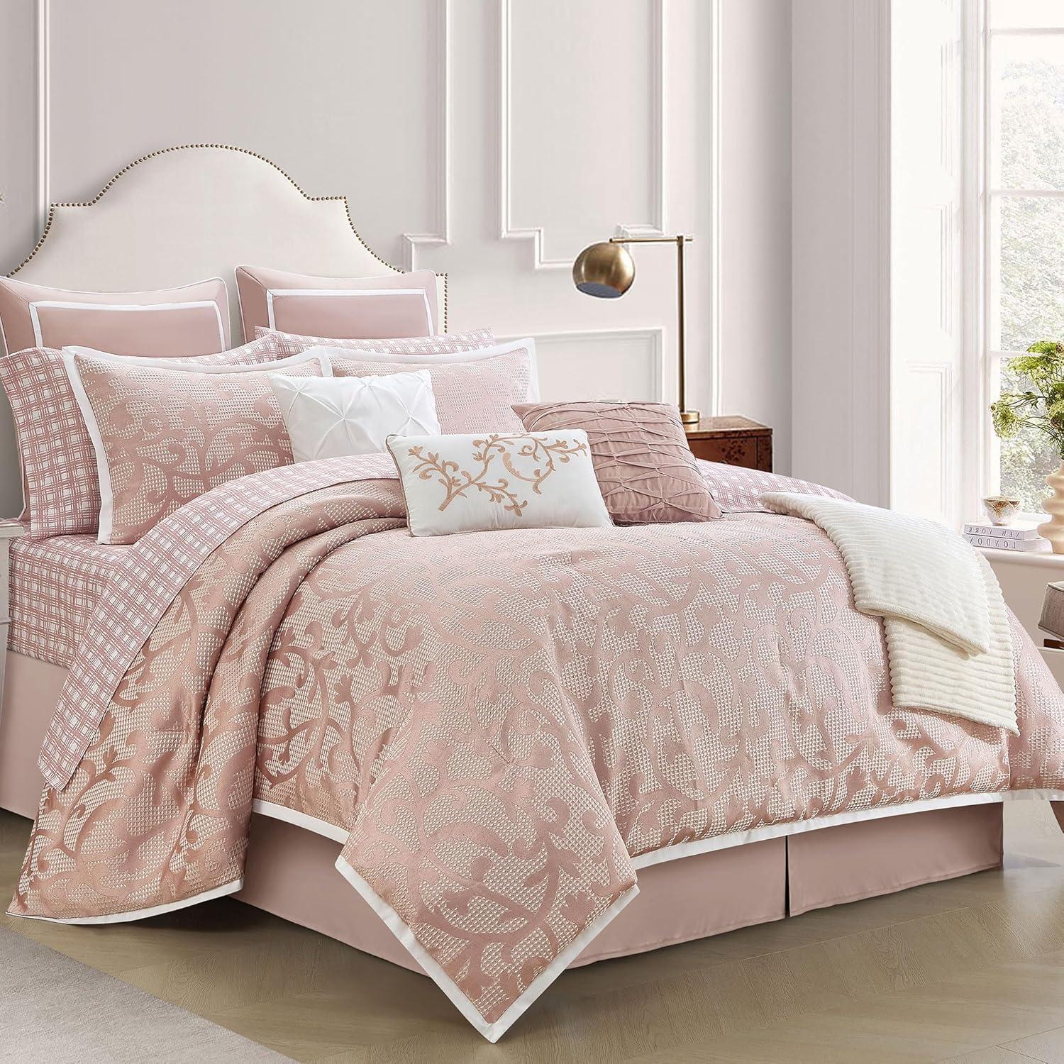 Nanshing America, Inc Janella 14 Piece Luxury Glam Comforter Set