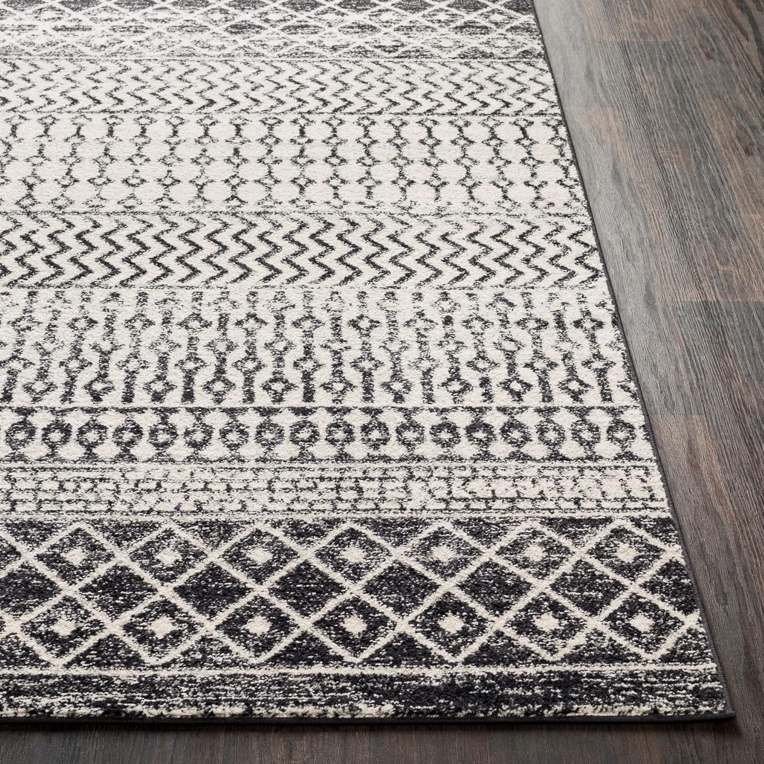 Livabliss Elaziz Boho Moroccan Area Rug,5'3" x 7'7",Black