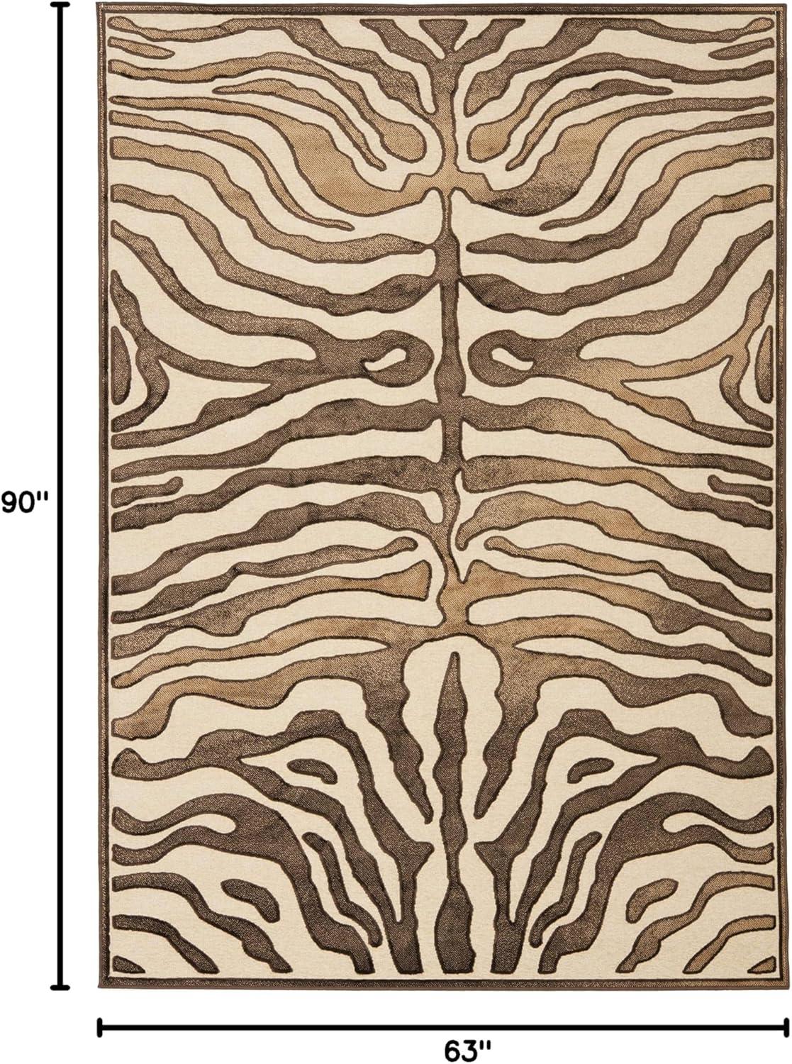 Paradise PAR83 Power Loomed Area Rug - Creme/Brown - 5'3"x7'6" - Safavieh.