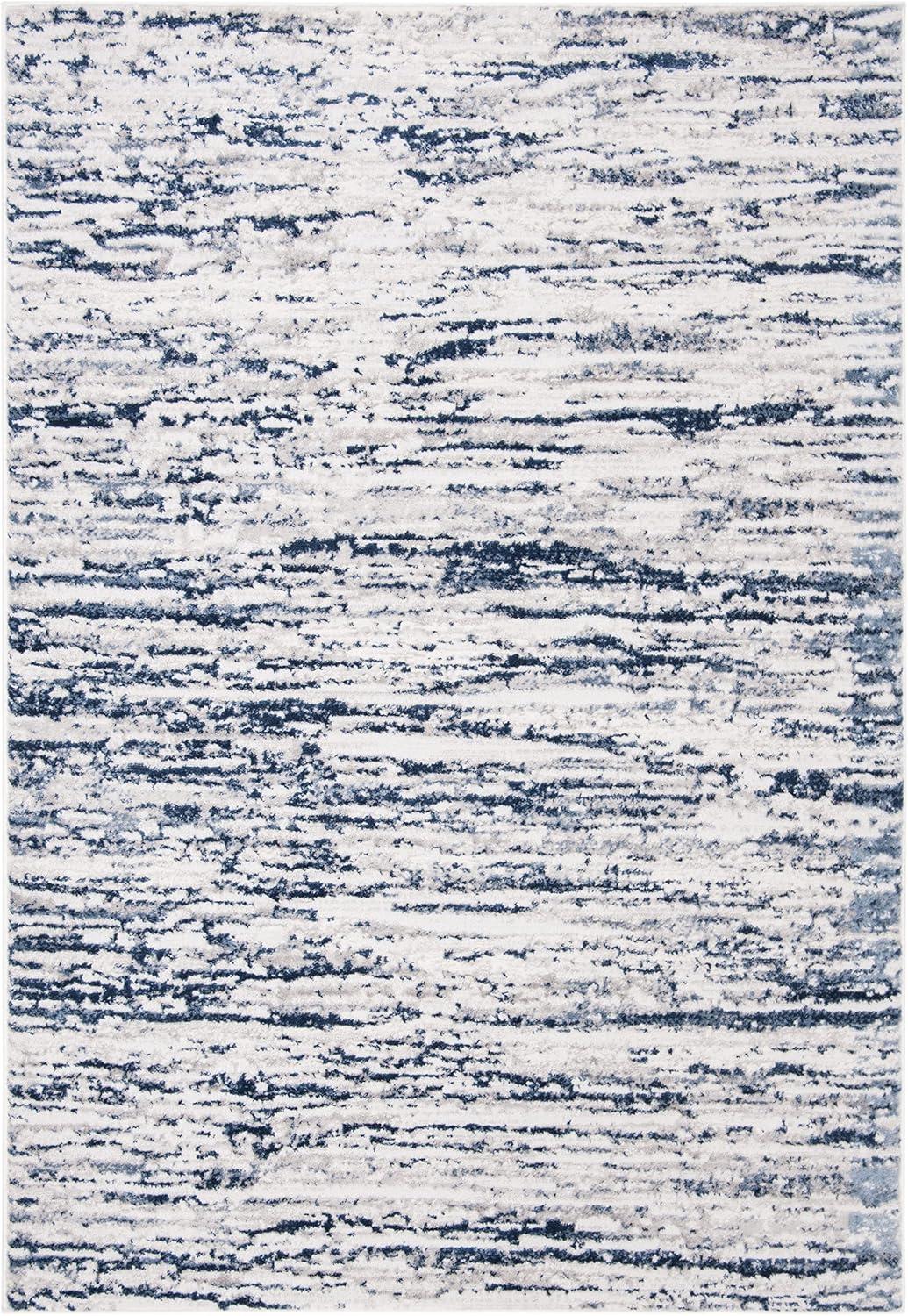 Amelia ALA768 Power Loomed Area Rug - Grey/Navy - 4'x6' - Safavieh.