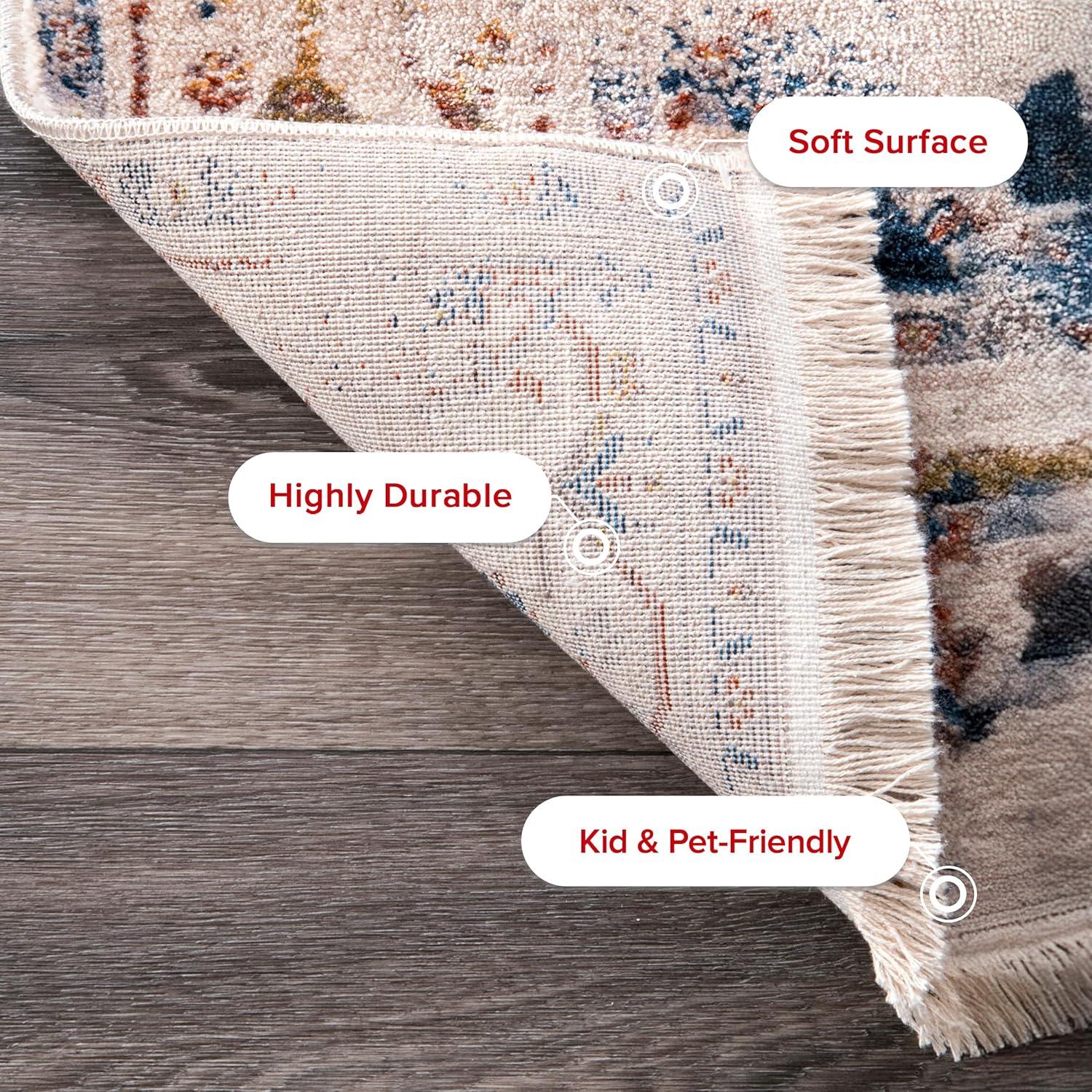 Nuloom Harriet Oriental/Persian 2x6 Runner Indoor Area Rug for Living Room Bedroom Dining Room Entryway Hallway Kitchen, Ivory/Multicolor