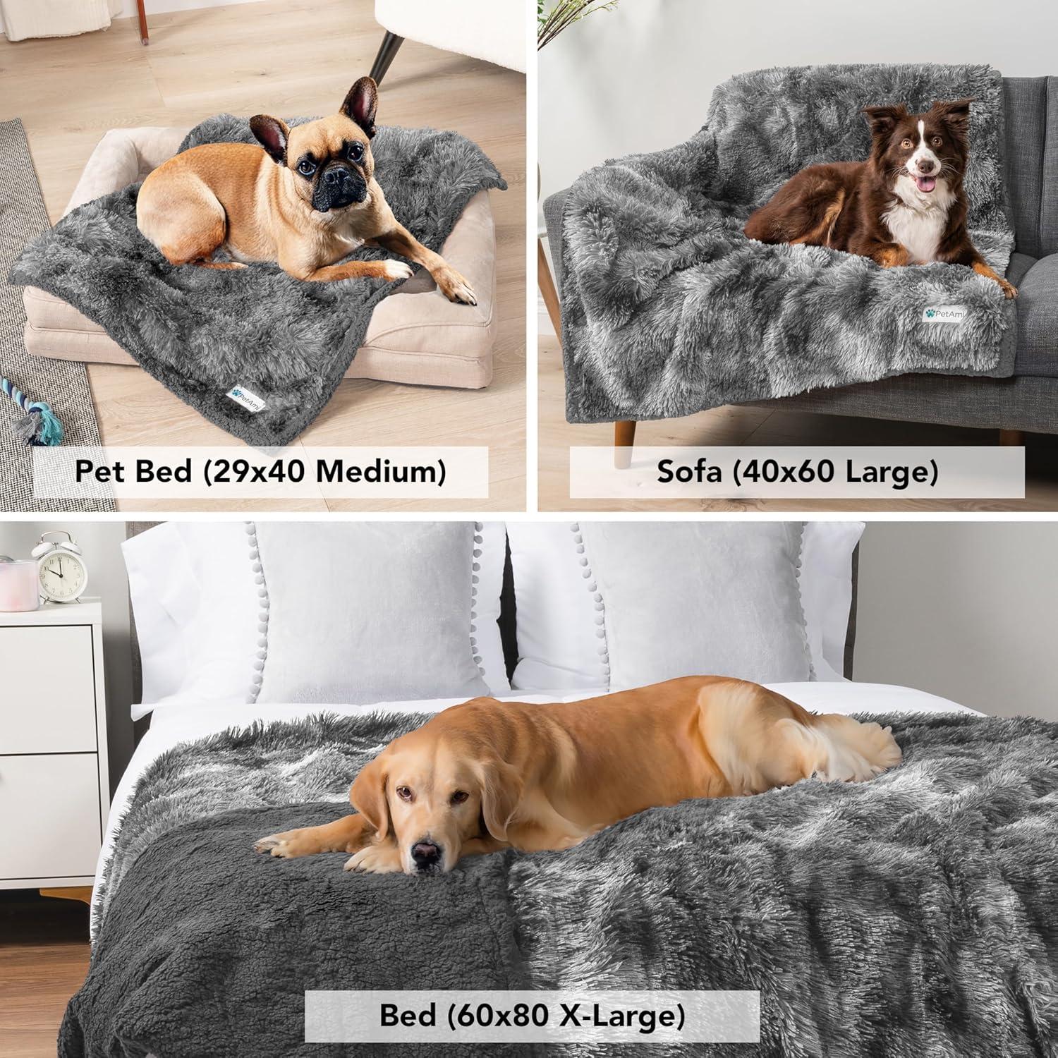 PetAmi Faux Fur Sherpa Pet Blanket