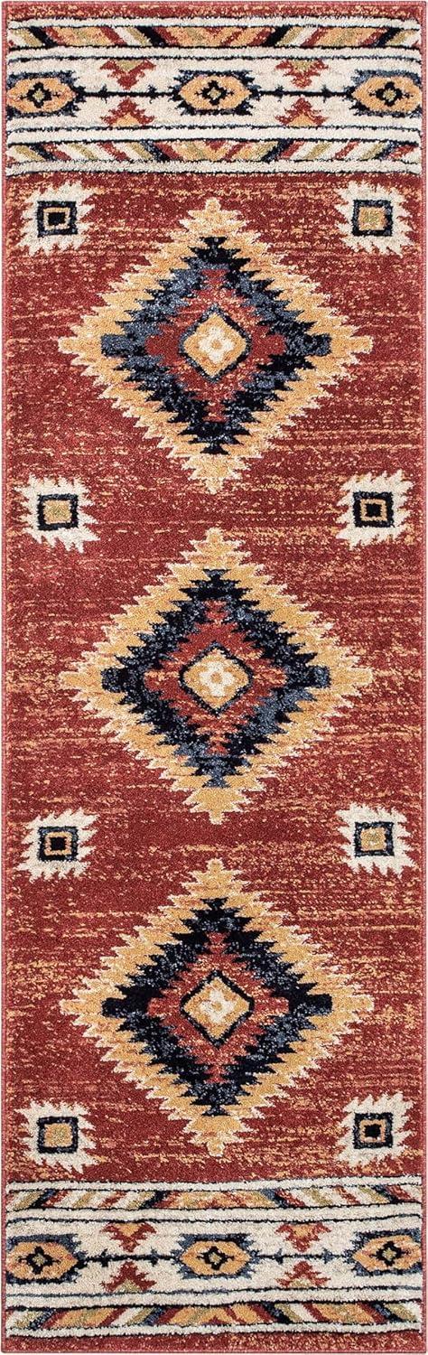 Well Woven Jamyn Lea Crimson Traditional Southwestern Tribal Red/Blue Rug