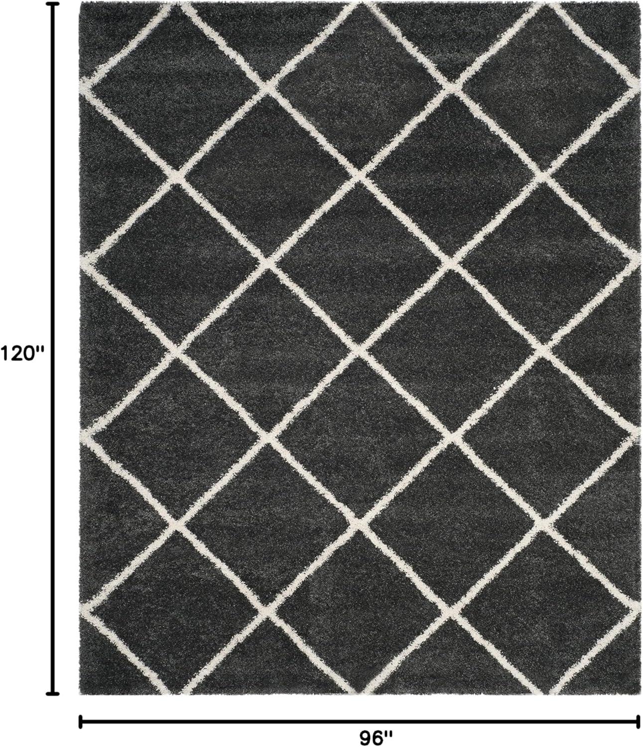 Hudson Shag SGH281 Power Loomed Indoor Area Rug - Dark Grey/Ivory - 8'x10' - Safavieh