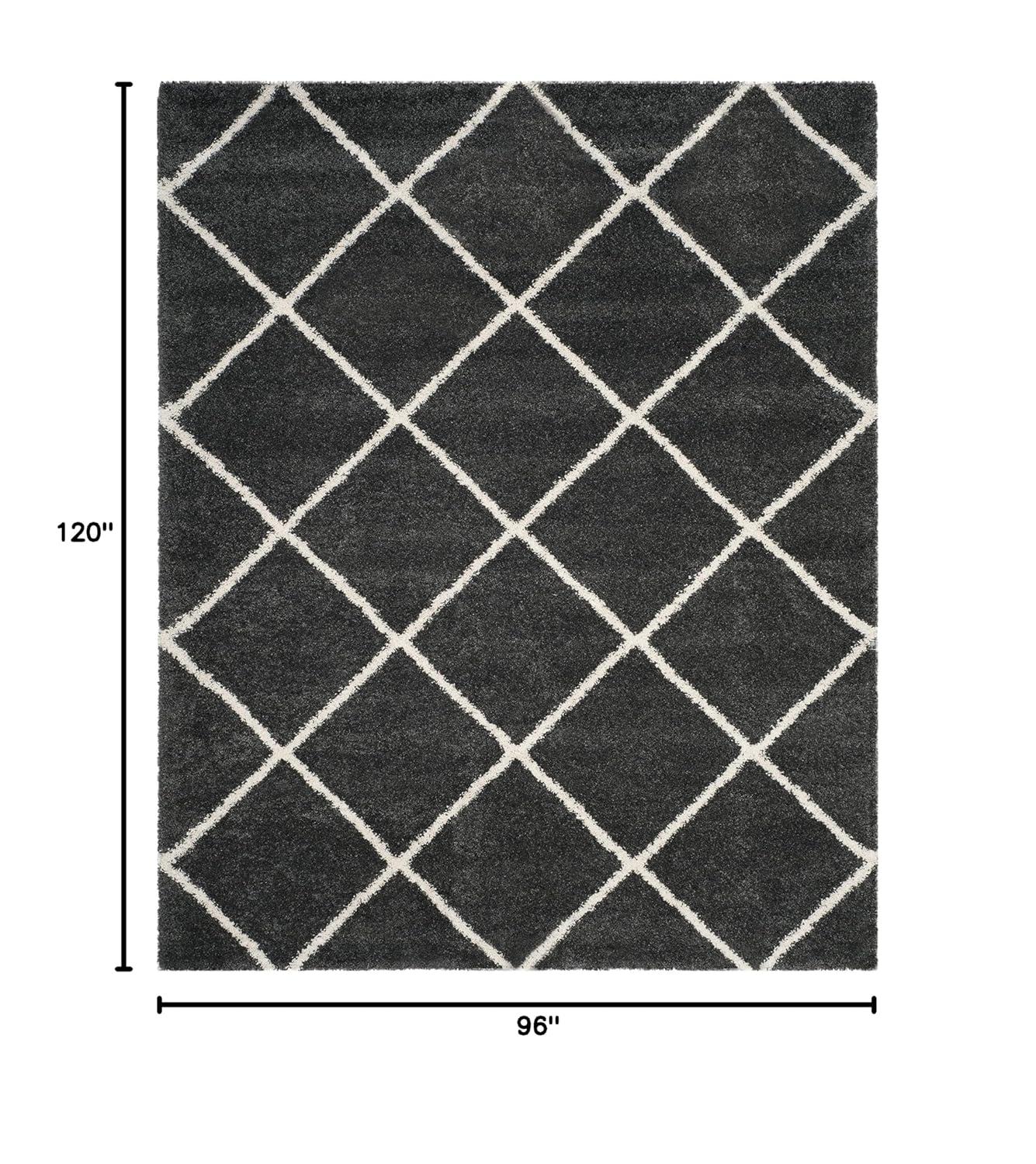 Hudson Shag SGH281 Power Loomed Indoor Area Rug - Dark Grey/Ivory - 8'x10' - Safavieh
