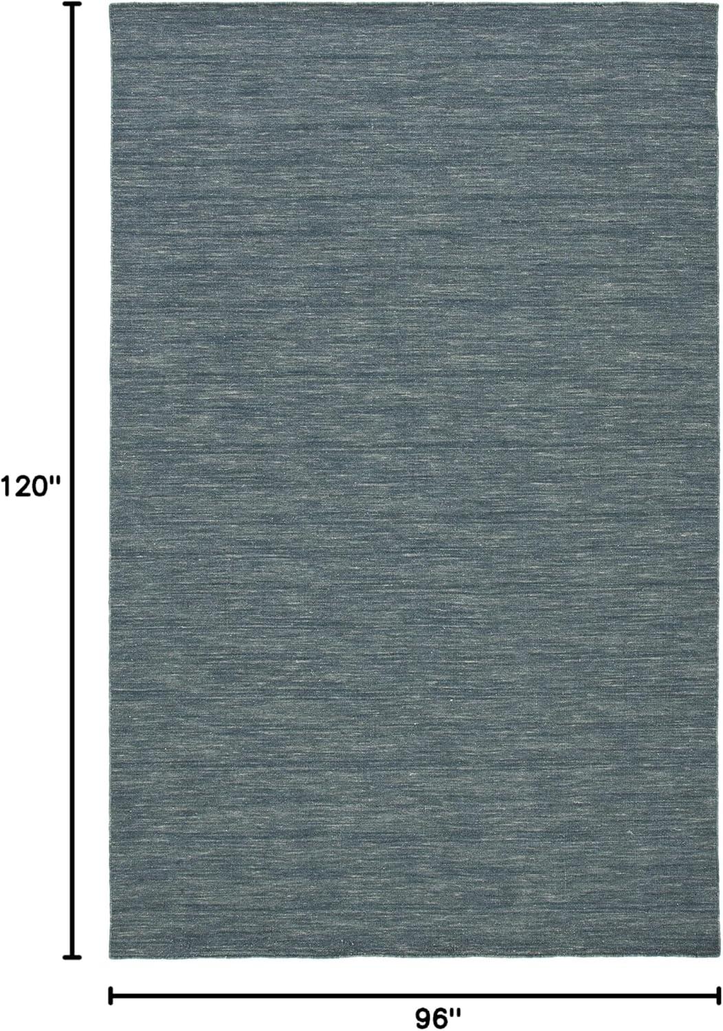 Gray Nomadic Hand-Woven 8' x 10' Wool-Cotton Blend Area Rug