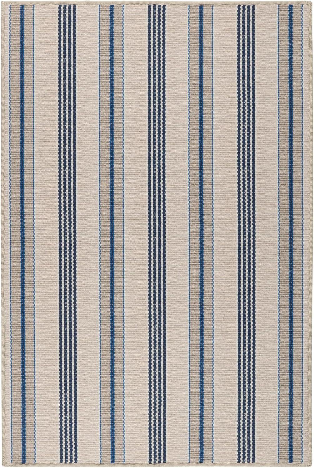 Nimes Ticking Neutral Machine Washable Rug