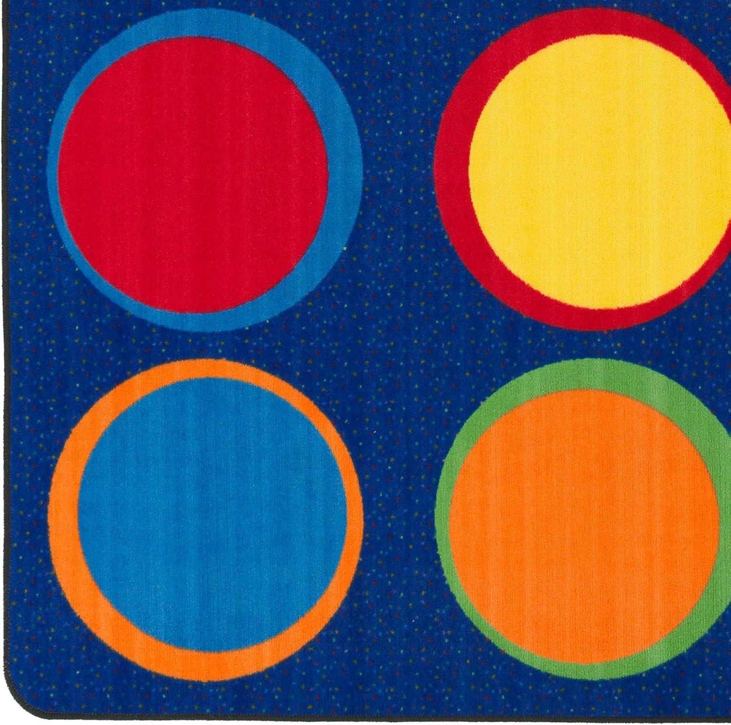 Multicolor Rectangular Stain-Resistant Kids' Classroom Rug